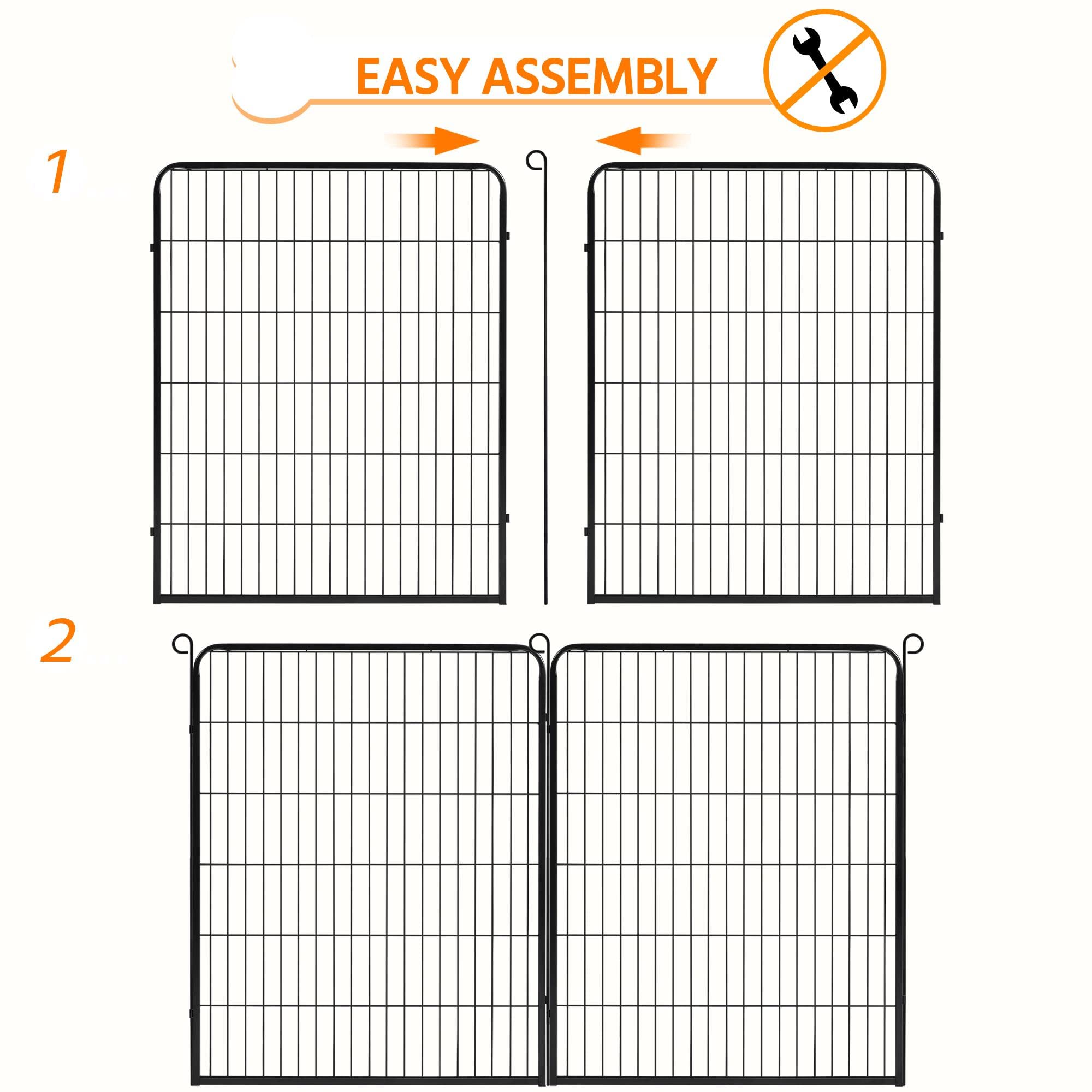 Yaheetech Dog Playpen Outdoor, 40 inch 4 Panels Dog Pen Indoor Heavy Duty Puppy Exercise Pen Metal Pet Fence for RV Camping/Yard