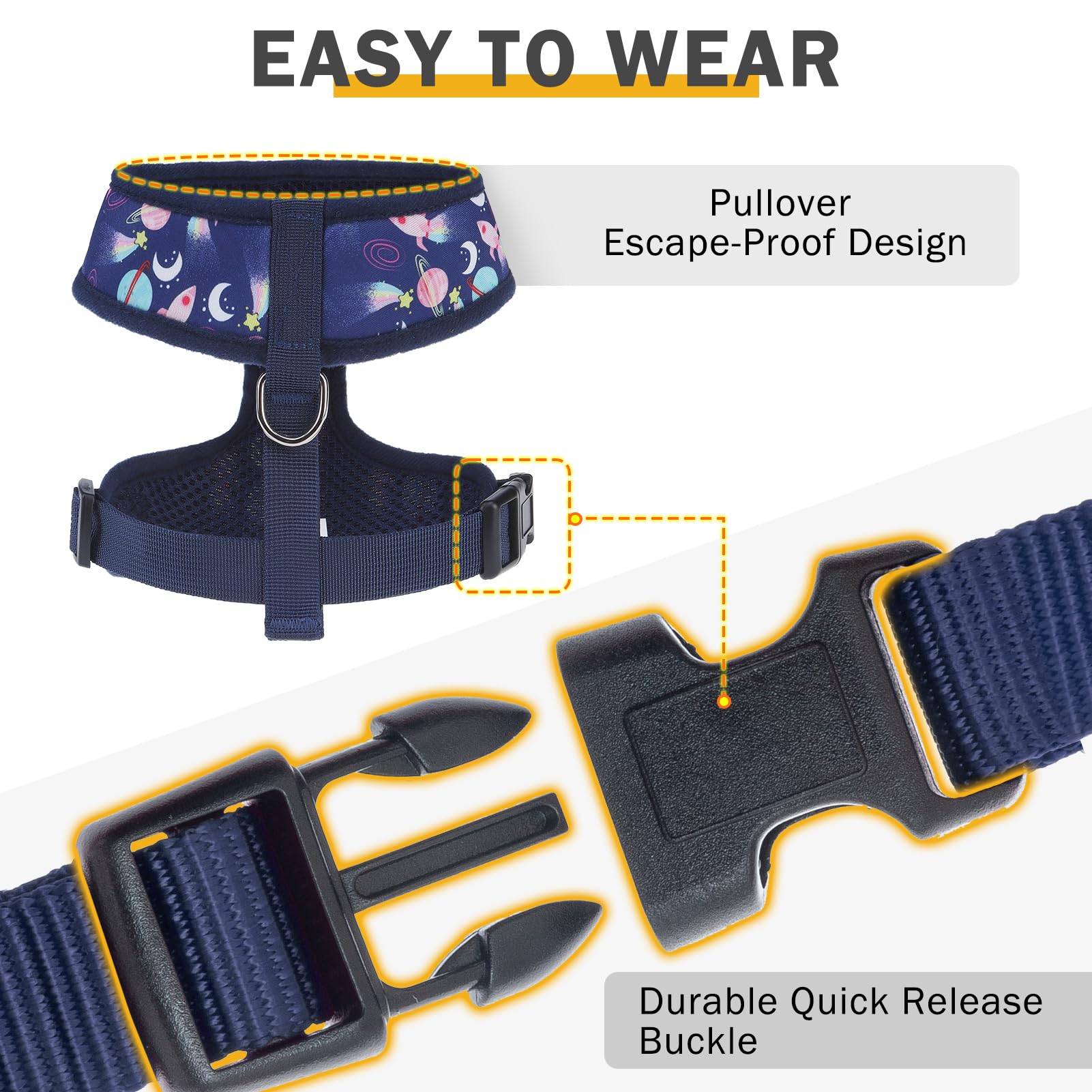 Scenereal Small Dog Harness Collar And Leash Set, Adjustable No Pull Pet Harnesses, No Chock Soft Mesh Step In Vest For Doggie P