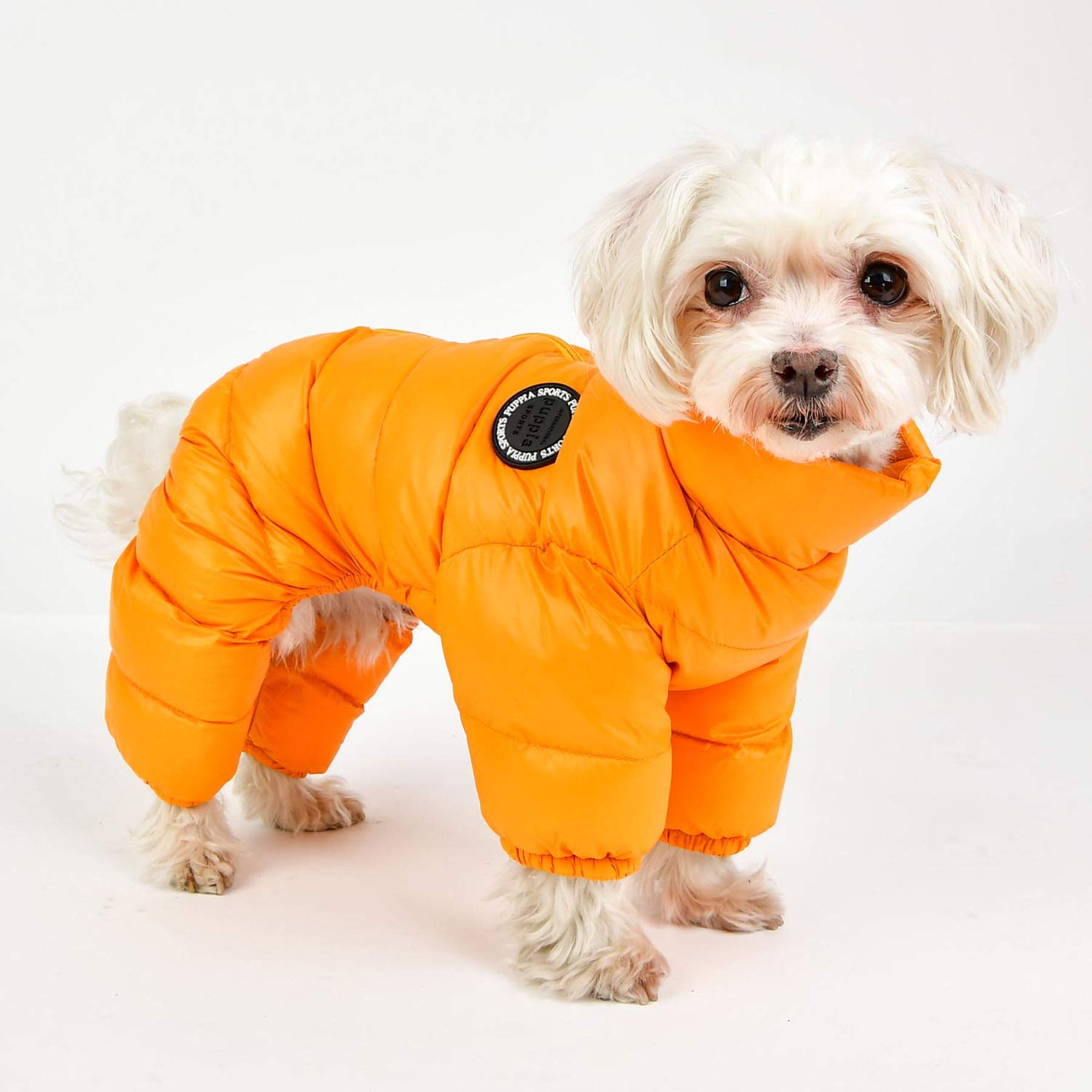 Puppia Winter Ultralight Dog Jumpsuit A Waterproof Warmth For Cold Weather Zipper Closure For Small And Medium Dogs, Mustard, Small