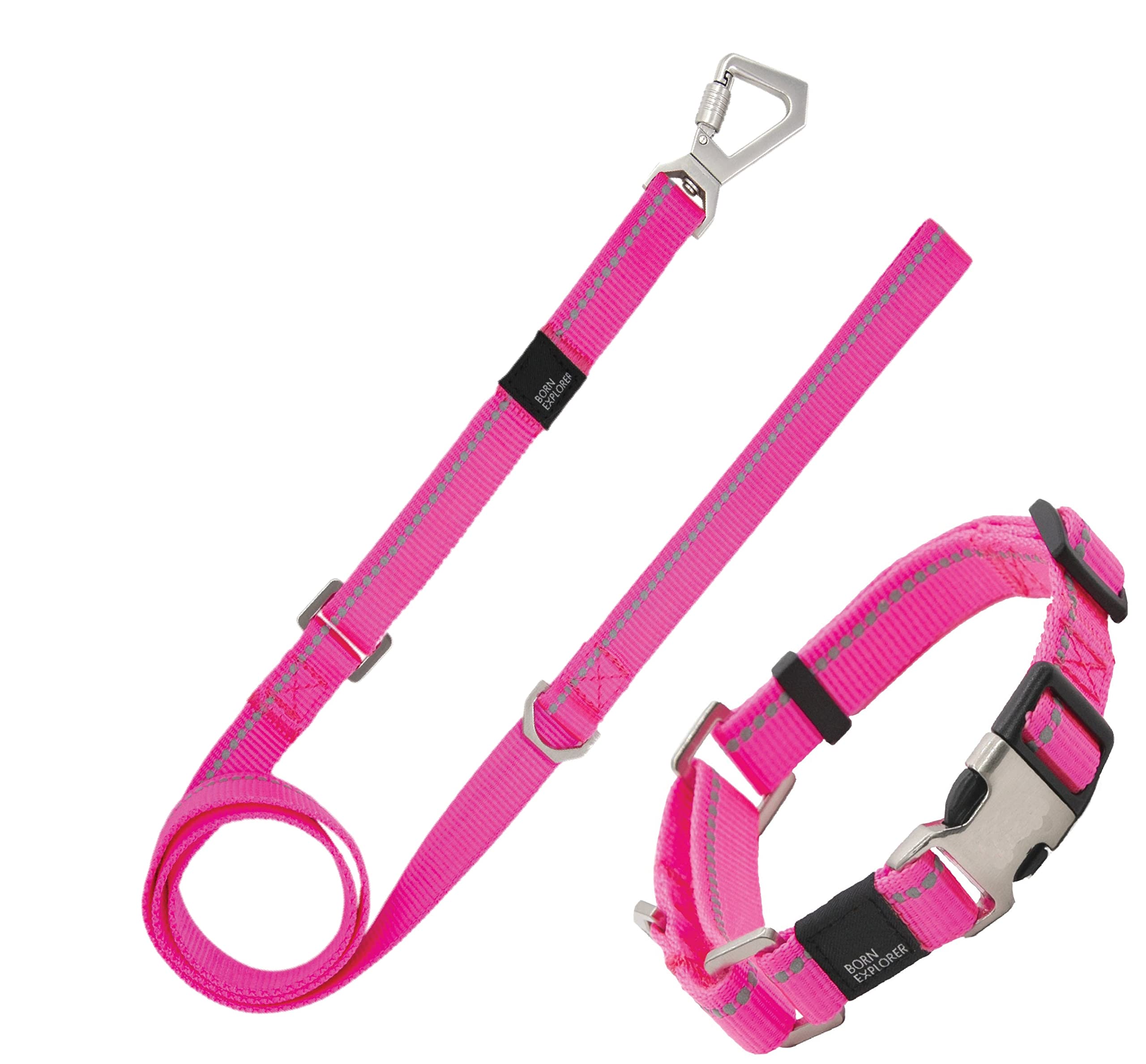 Pet Life Advent Outdoor Series Reflective Training Dog Leash And Collar, Sm, Pink