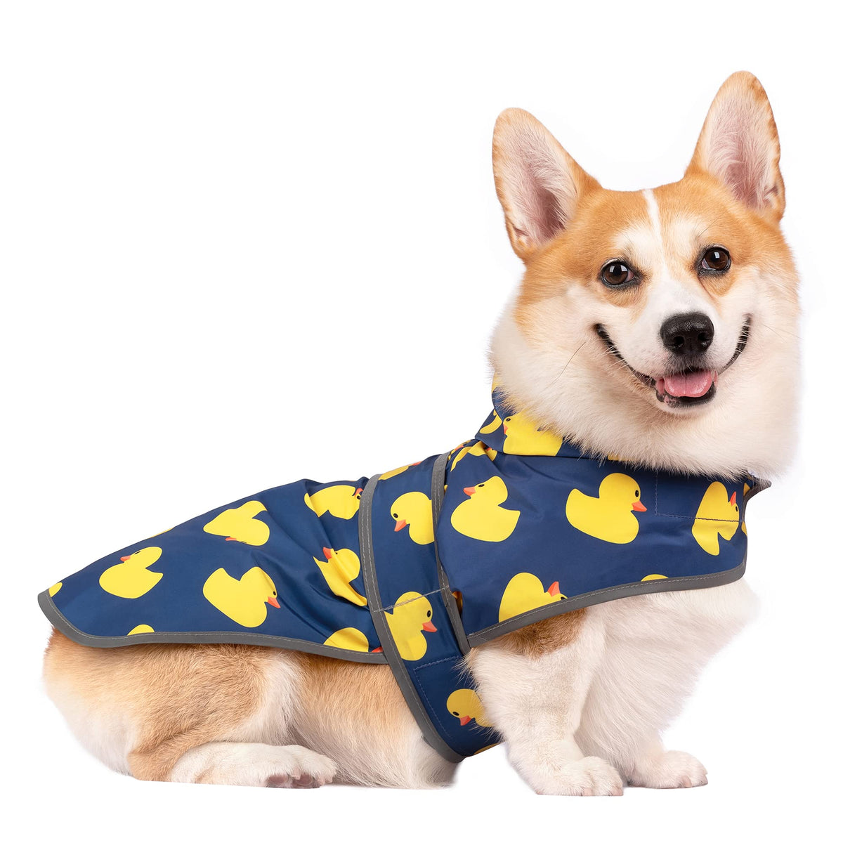 Dog Raincoat With Hood And Leash Hole, Rain Coat For Dogs Adjustable Belly Strap, Reflective Strips, Lightweight Slicker Dogs Ra