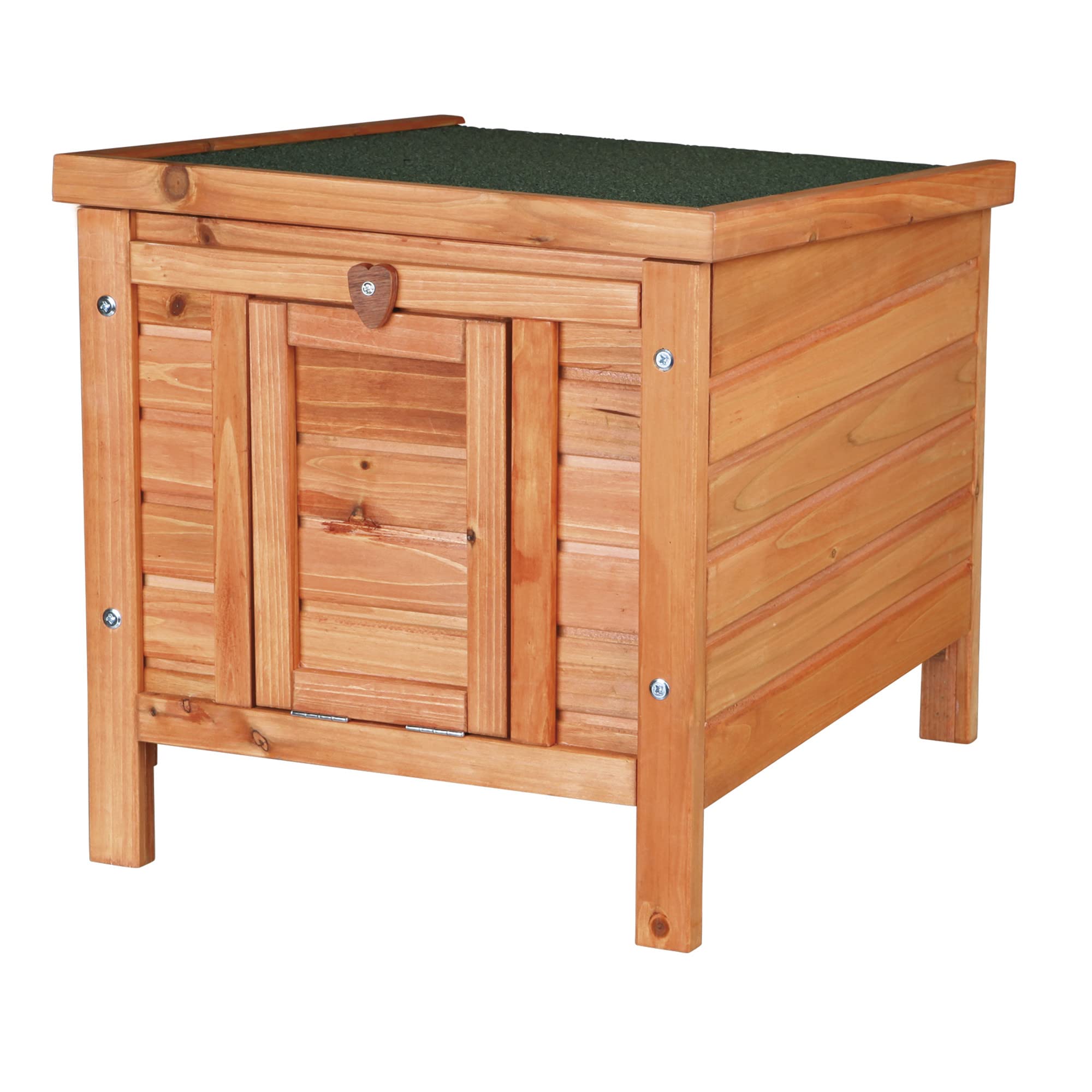 Trixie Small Pet House, Wooden Outdoor Shelter, Weatherproof Pet Home, Ideal For Cats, Rabbits, Bunnies, Guinea Pigs, Brown