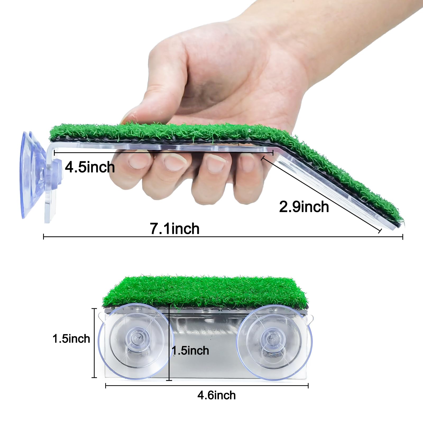 Keedolla Turtle Resting Basking Platform Simulation Grass Turtle Ramp, Lawn Tortoise Climbing Ladder Turtle Resting Terrace for