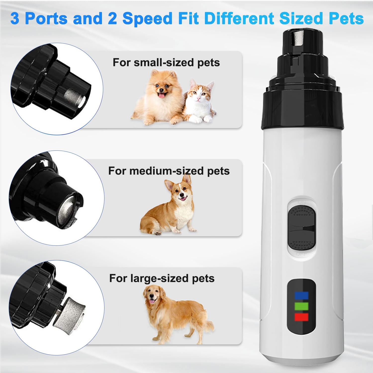 Yikuhot Silent Groom Pro Nail Grinder, 2025 New Dog Nail Trimmer, USB Rechargeable Pet Nail Grinder, Dog Nail Trimmers, Pet Paws