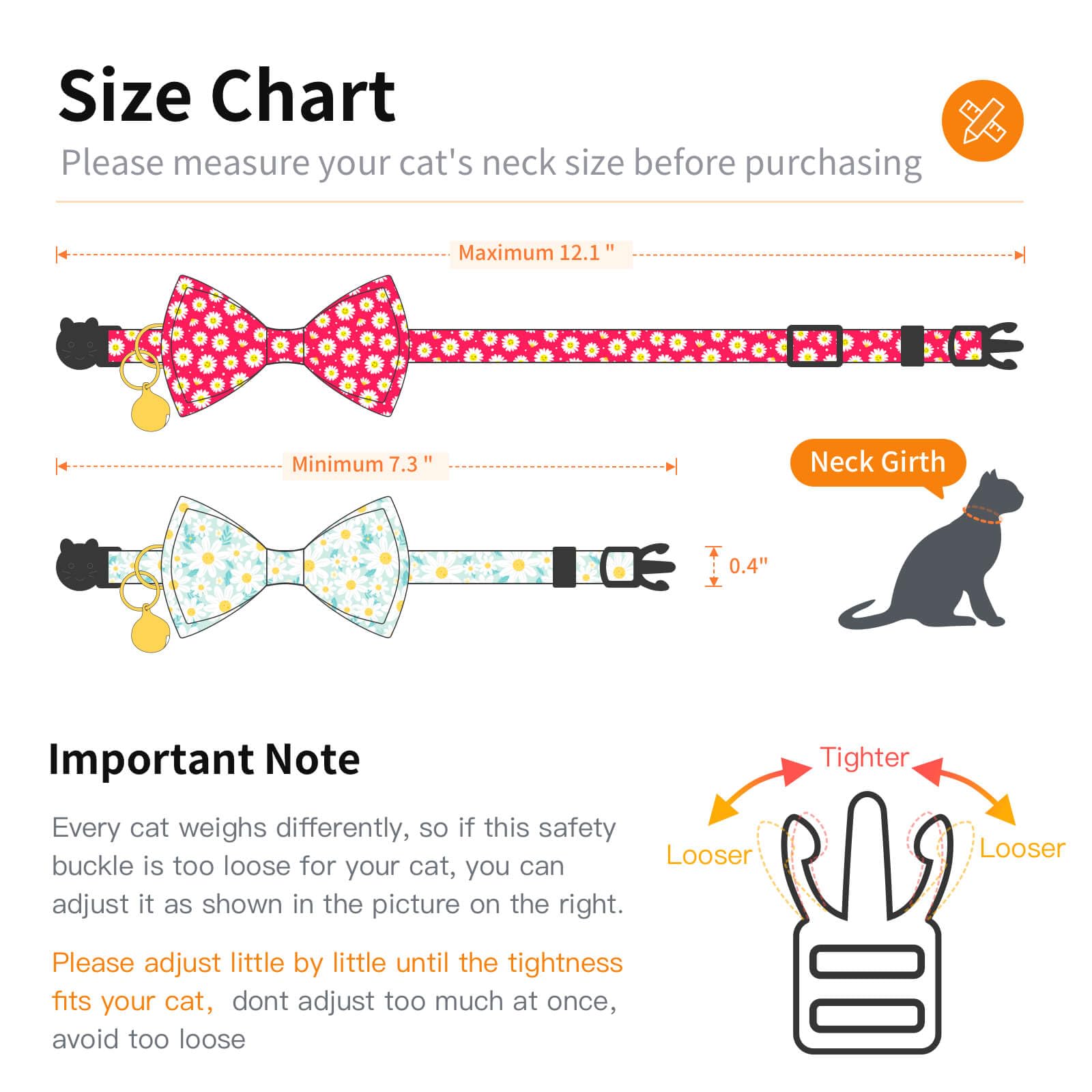 Gelwoo 2 Pack Cotton Cat Collar With Bow Tie And Bell For Male Female Cats,Soft Fancy Breakaway Kitty Kitten Collar With Flower