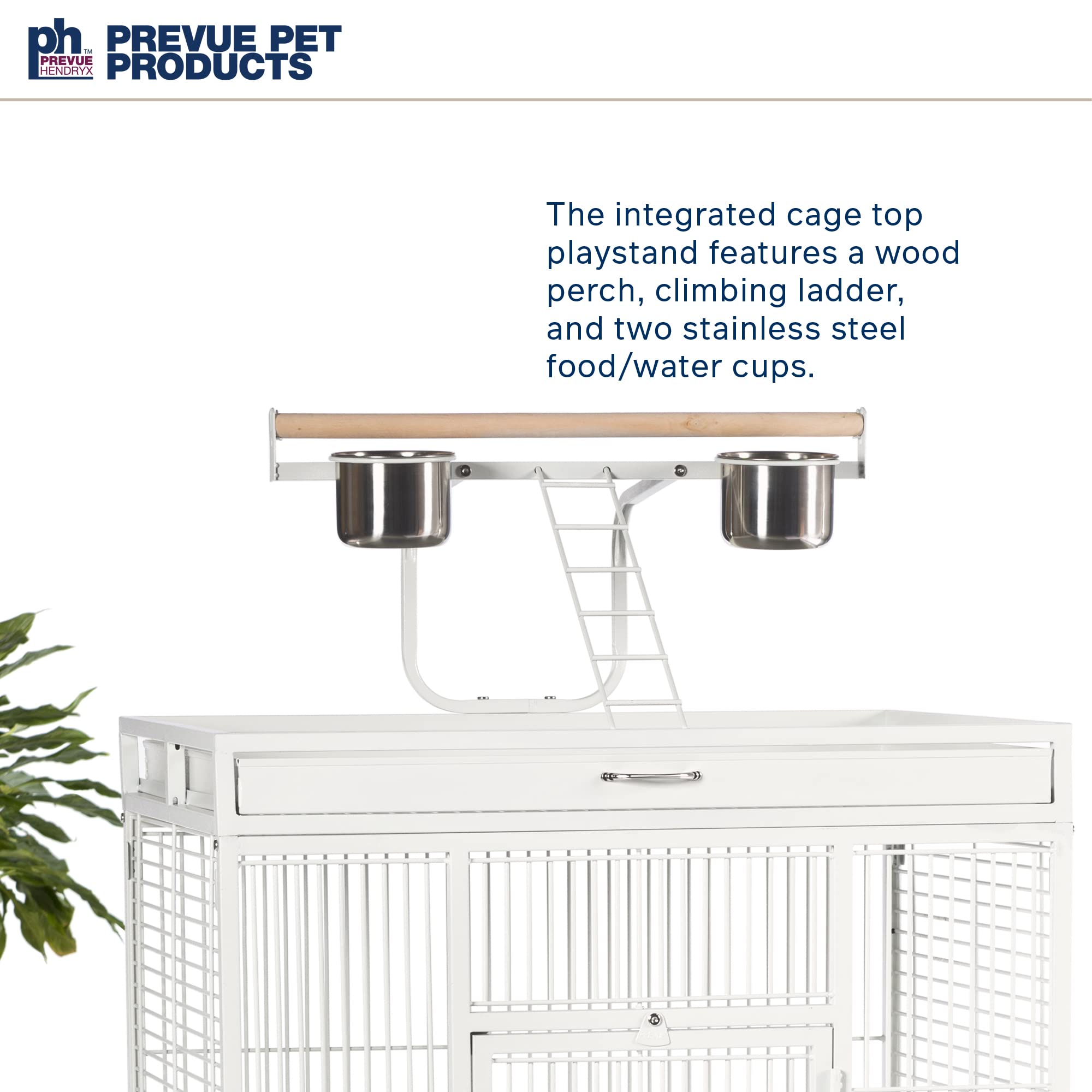Prevue Hendryx Pet Products Wrought Iron Select Bird Cage 3153C, Chalk White, 30-Inch By 22-Inch By 63-Inch