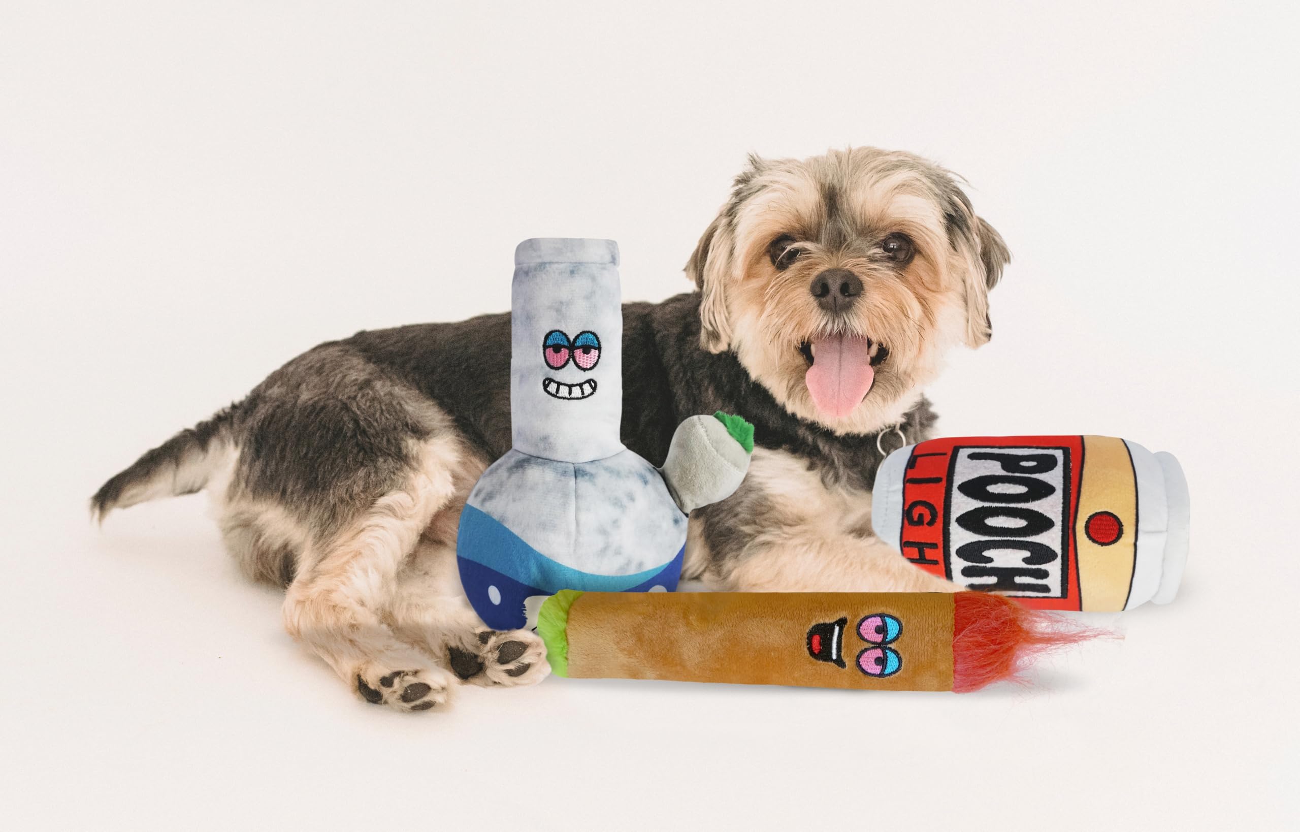 Baja Ponchos 3 Pack Friendly Vibes Dog Plush Chew Toys - Funny Squeak Toys - Dog Gifts