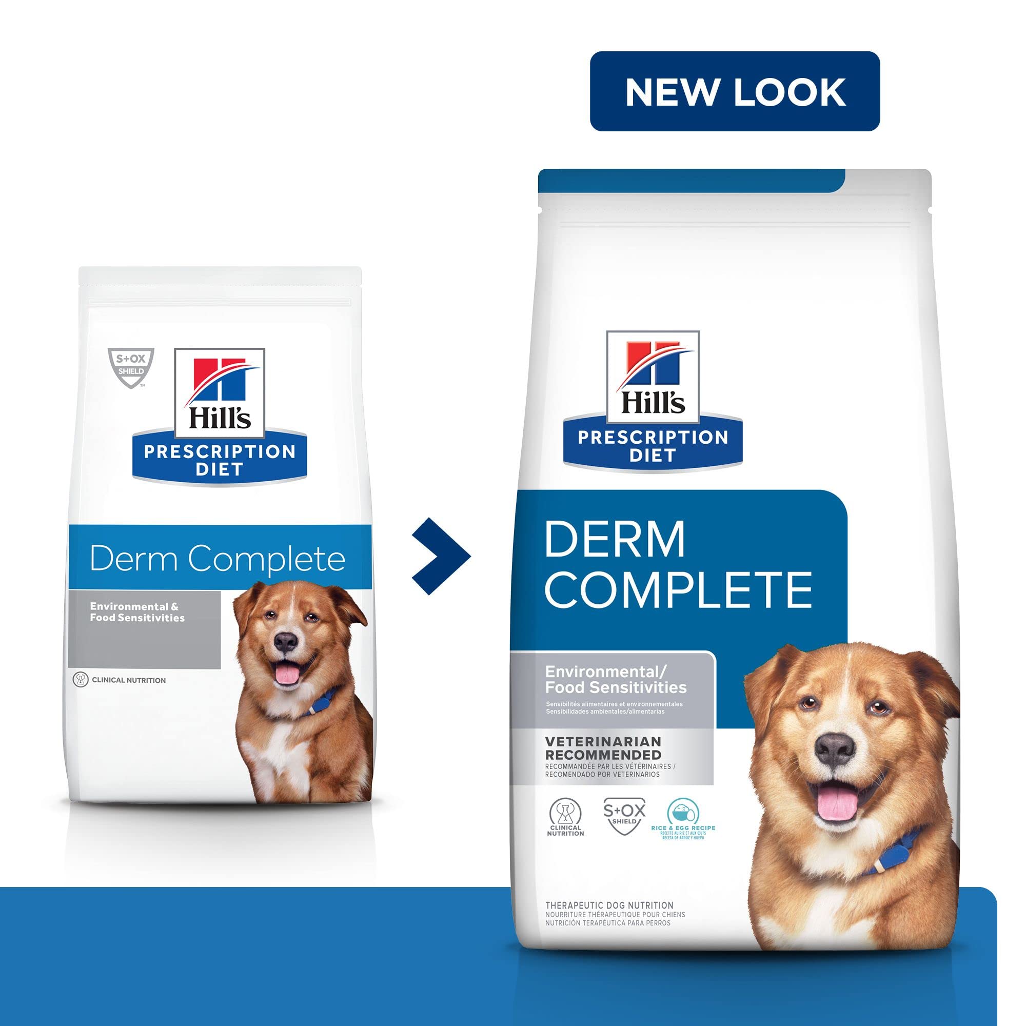 Hills Prescription Diet Derm Complete Skin & Food Sensitivities Dry Dog Food, Veterinary Diet, 14.3 lb. Bag
