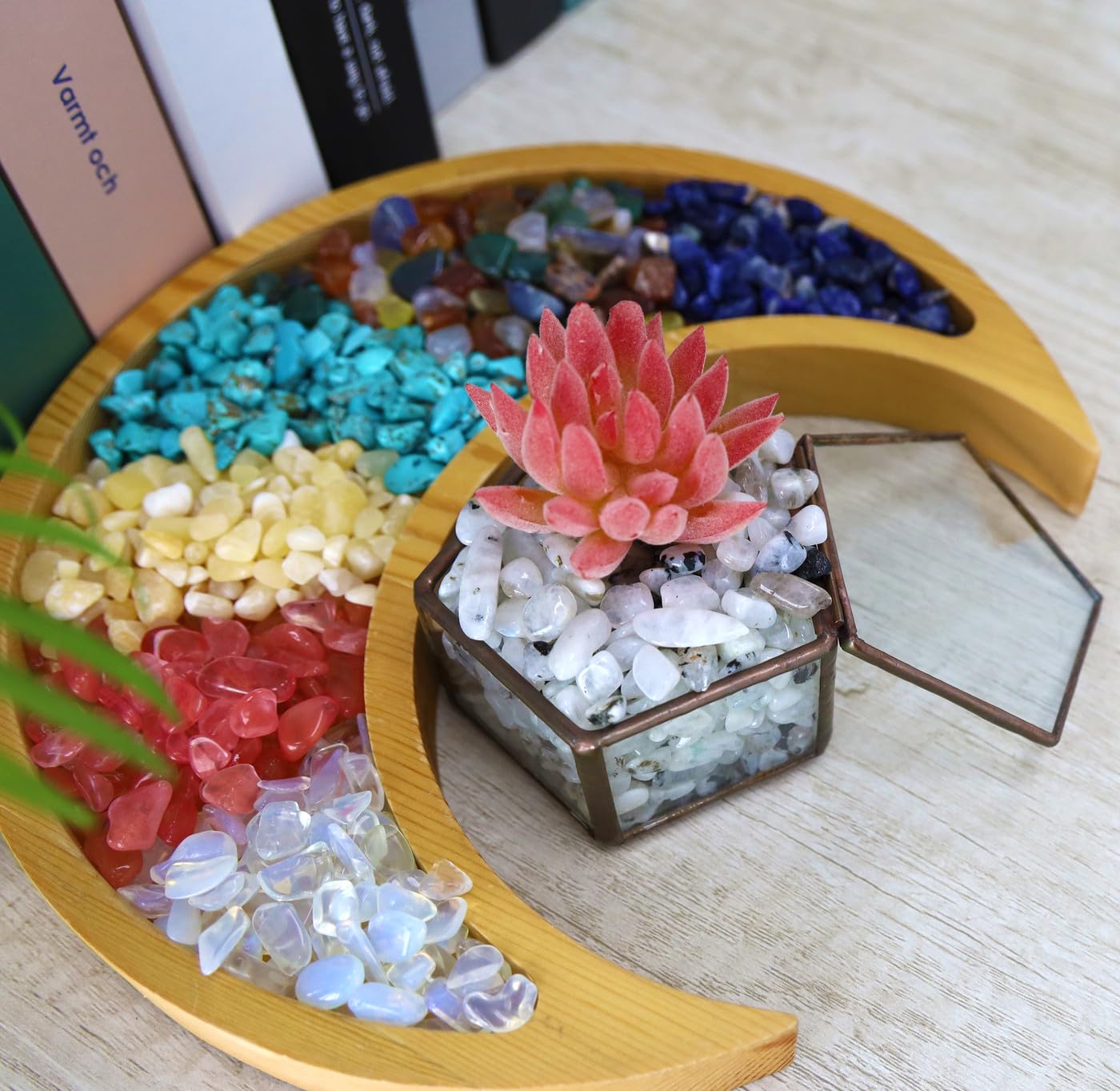 QINJIEJIE 0.9Lbs Grey Labradorite Rocks for Plant Bulk Decorative Sand Aquarium Gravel Stones Terrarium Small Turtle Rocks Vase