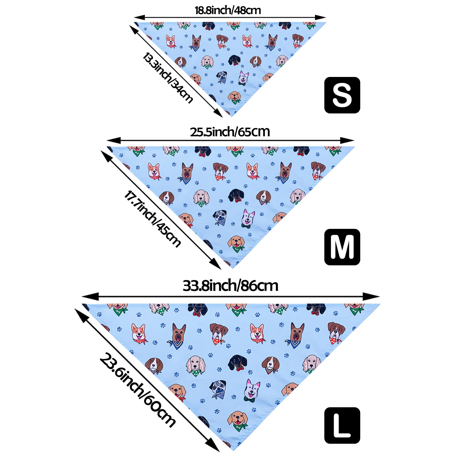 JpGdn 10PCS Dog Bandanas Paw Print for Small Medium Dog Triangle Bibs Head Scarves for Boys and Girls Grooming Accessories Costu