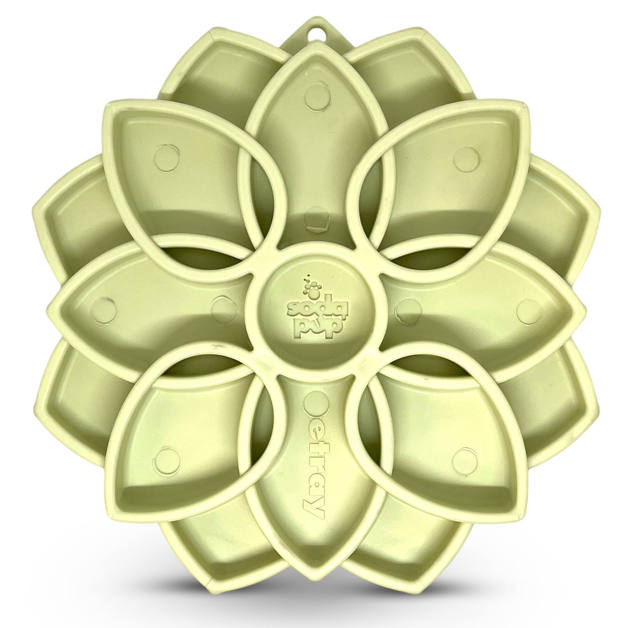 SodaPup Mandala Softie eTray -Durable Enrichment Feeder Made in USA, Non-Toxic, Pet-Safe, Food Safe Rubber for Mental Stimulatio
