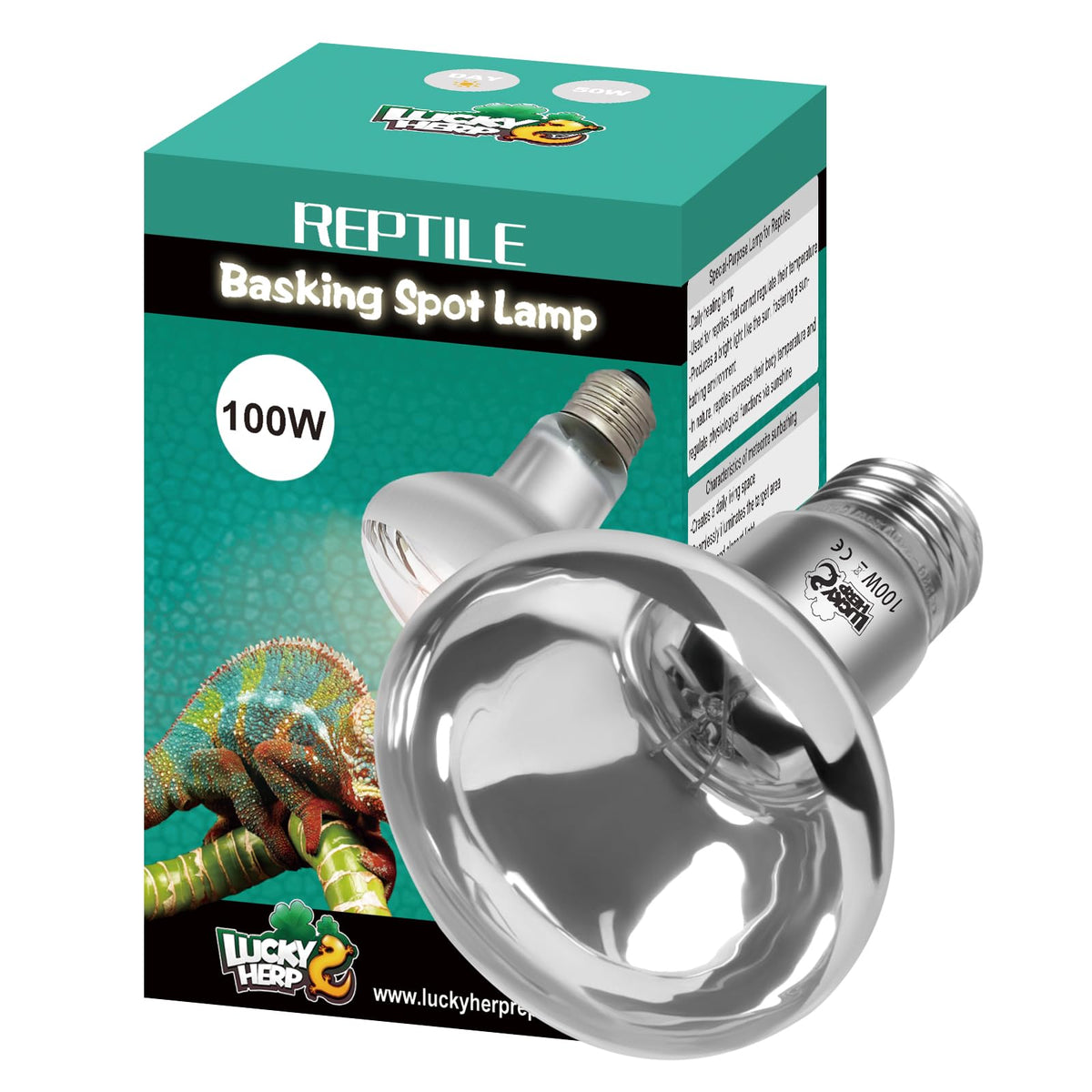 Lucky Herp Heat Lamp Bulbs, Uva Intense Basking Spot Light Reptile Heat Lamp(Clear) 100W, Simulated Natural Sunlight Heat Lamp B