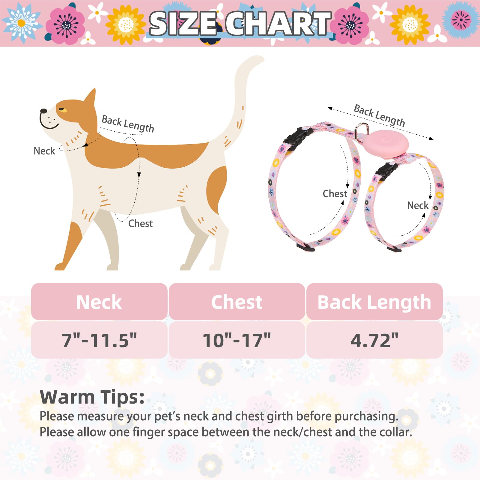 Pupteck Cat Harness And Leash Set Escape Proof, Adjustable Soft Lightweight Kitten Harness With Airtag Holder For Small Medium C