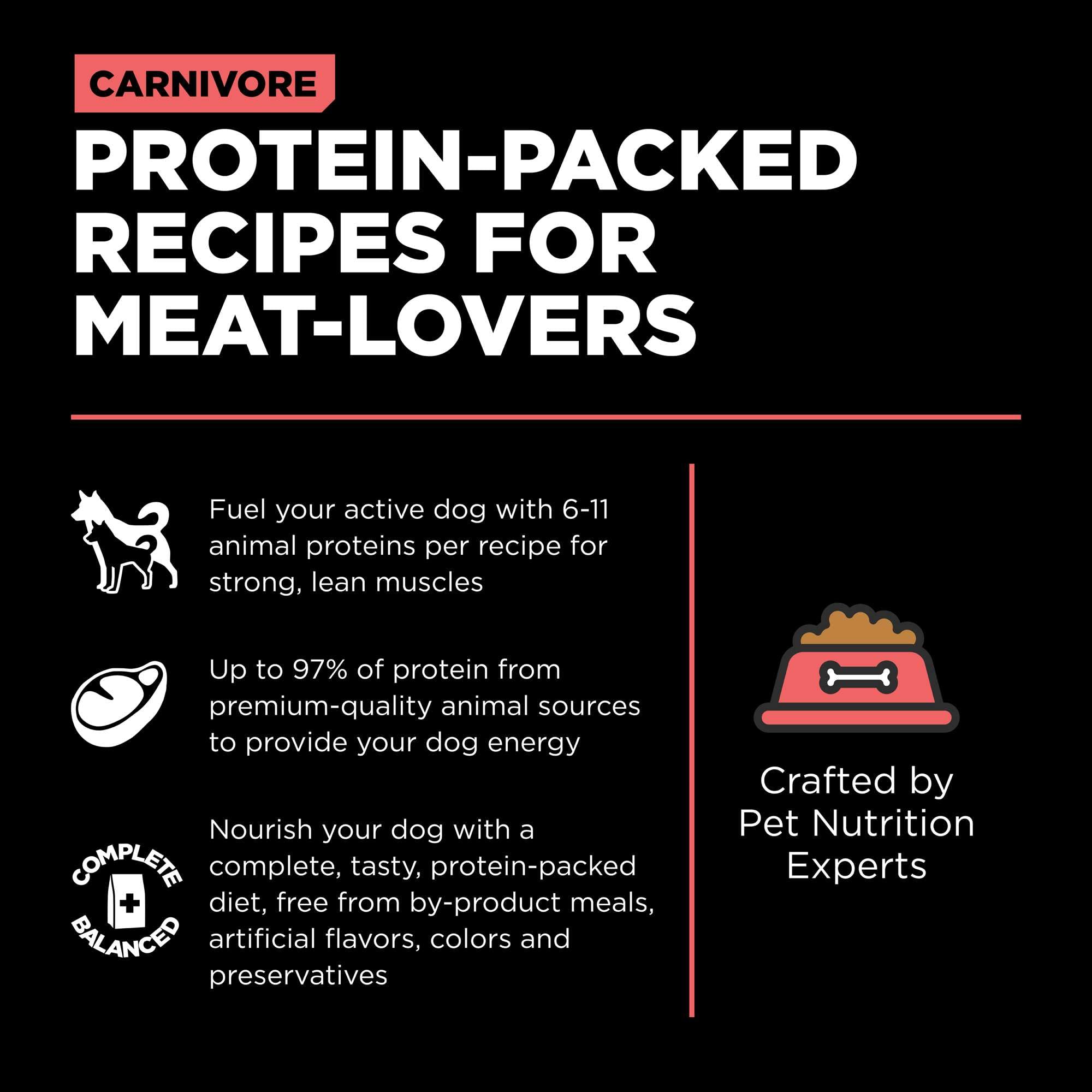 Go! Solutions Carnivore, Grain-Free, Protein Rich Dry Dog Food, Salmon and Cod Recipe, 12 lb Bag