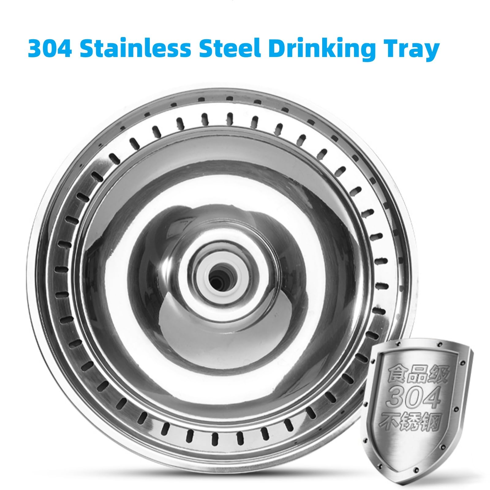 Cat Water Fountain With Stainless Steel Drinking Tray - Large Capacity Automatic Pet Water Dispenser For Cats & Small Dogs, Led