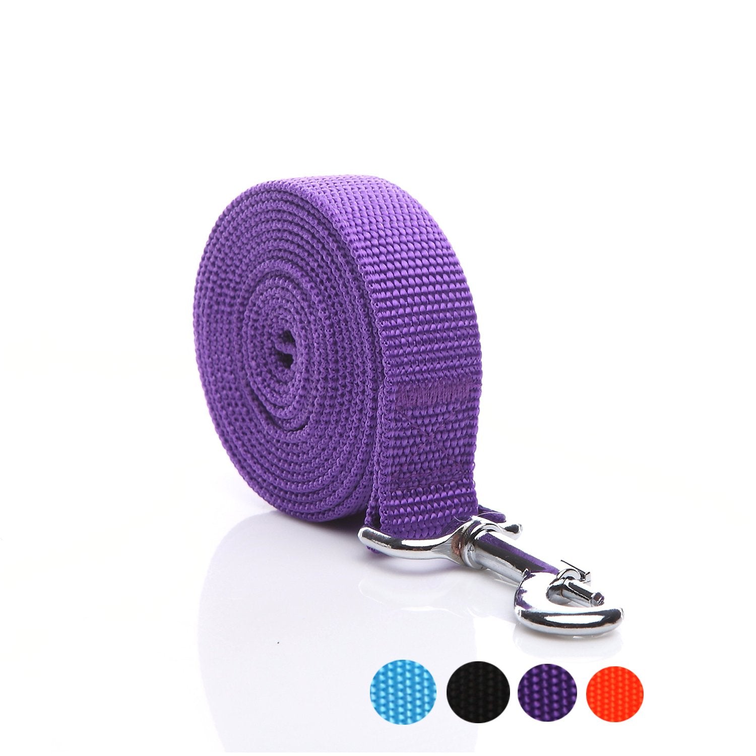 Nylon Dog Leash 12 Feet Long, Walking Training Dog Leashes For Medium Large Dogs(1'' X 12 Ft, Purple)