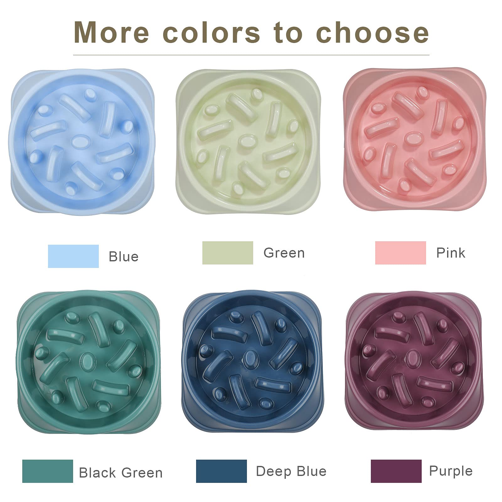 Upsky Slow Feeder Small Dog Puzzle Bowl Feeder - Anti-Slip, Anti-Bloat, Anti-Choking - Deep Blue