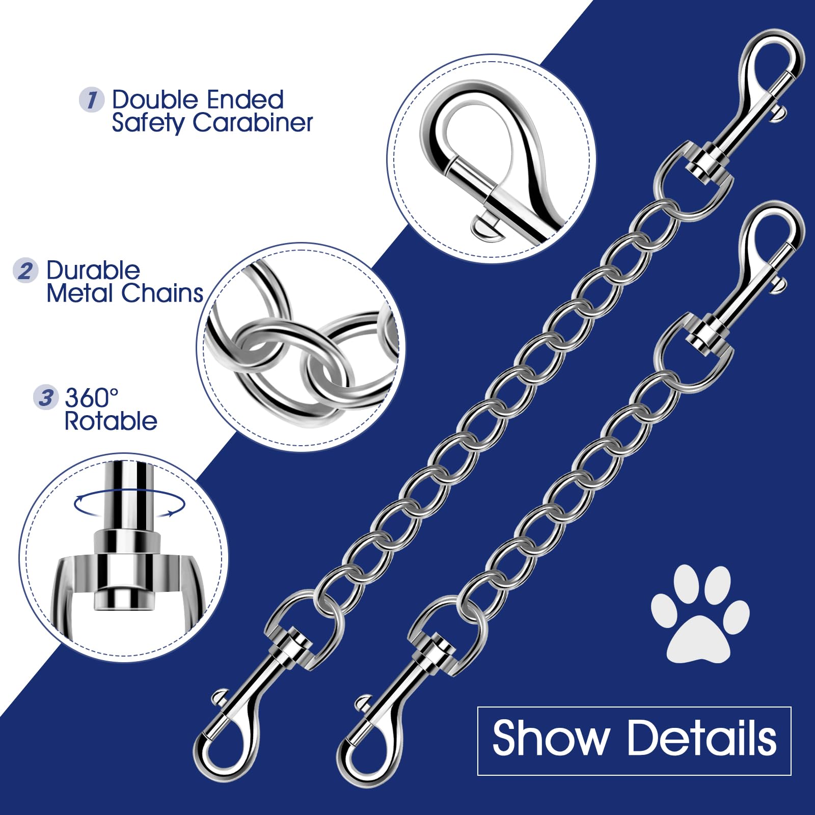 Humlanj Metal Dog Collar Prong Collar Clip And Safety Clip Backup Clasp For Dog Collar And Harness - 10 Inches