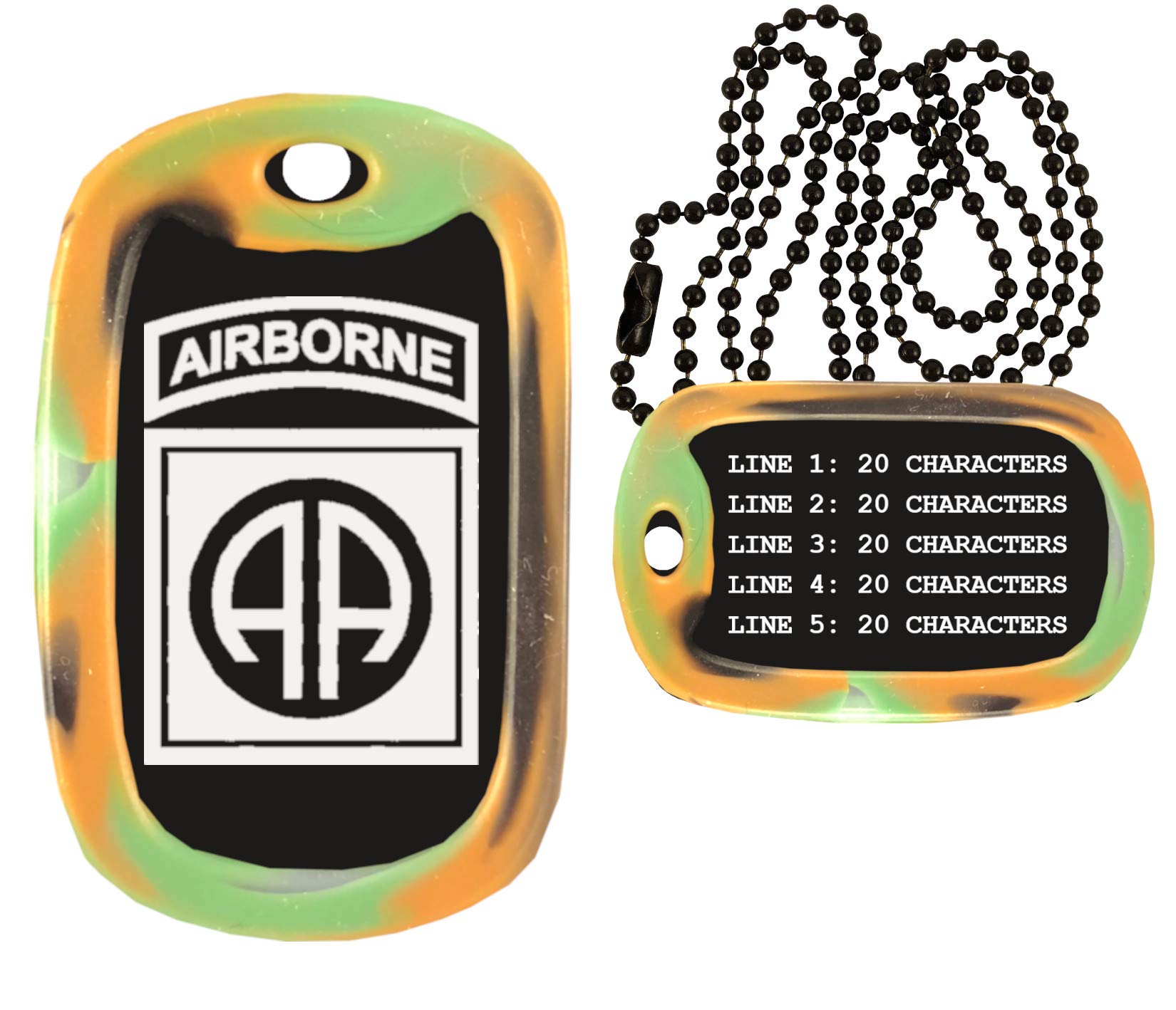 82Nd Airborne Military Dog Tag Necklace - Custom Engraved - Made In Usa