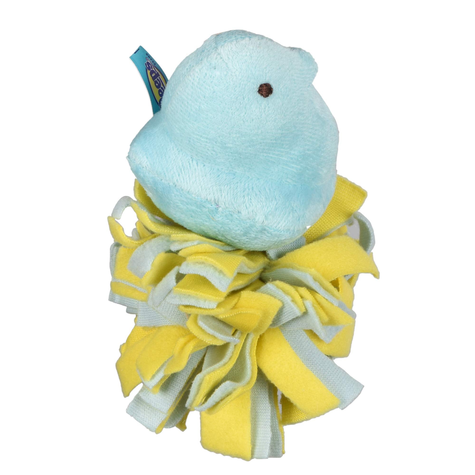 Peeps For Pets Plush Chick Fleece Bottom Dog Toy In Blue And Yellow Blue Peeps Chick Dog Toys, Small Plush Dog Toys With Squeake