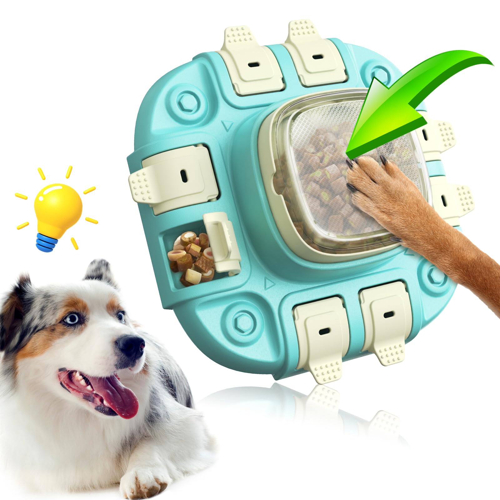 indiedouker 2024 Level 2 Interactive Dog Puzzle Toys for Smart Dogs to Keep Them Busy,8.8oz Large Capacity Treat Dispensing Dog 