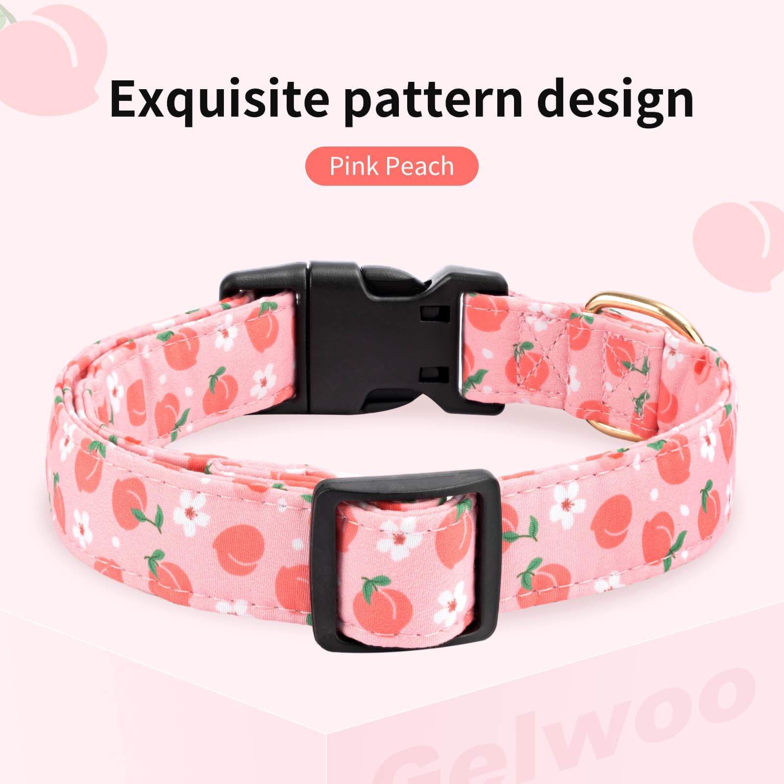 Gelwoo Cotton Dog Collar,Soft and Cute Puppy Collars with Dinosaur Patterned Design for Girl Female Boy Dogs,Adjustable Buckle P
