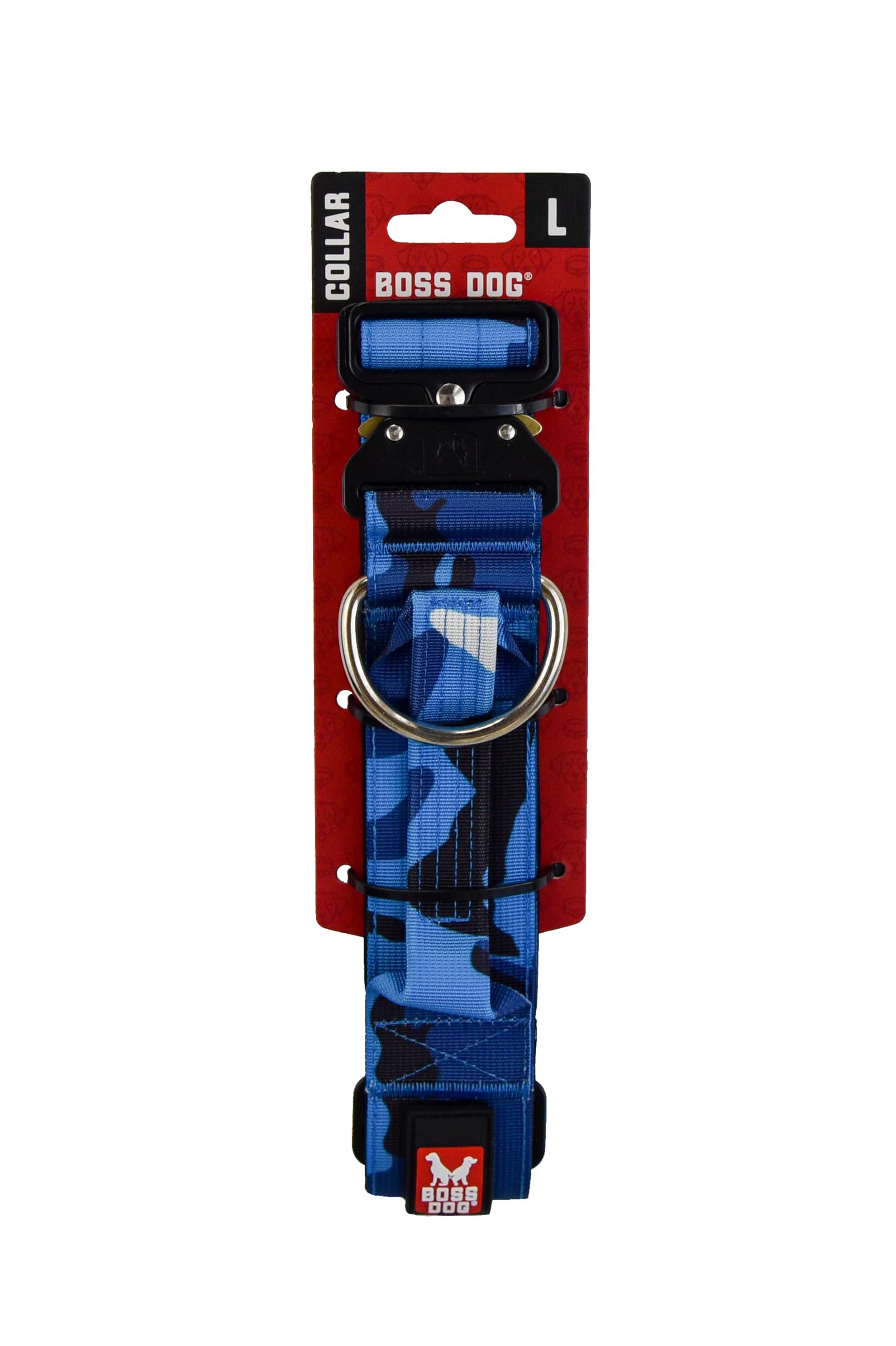Boss Dog Tactical Collar, Blue Camo, Large