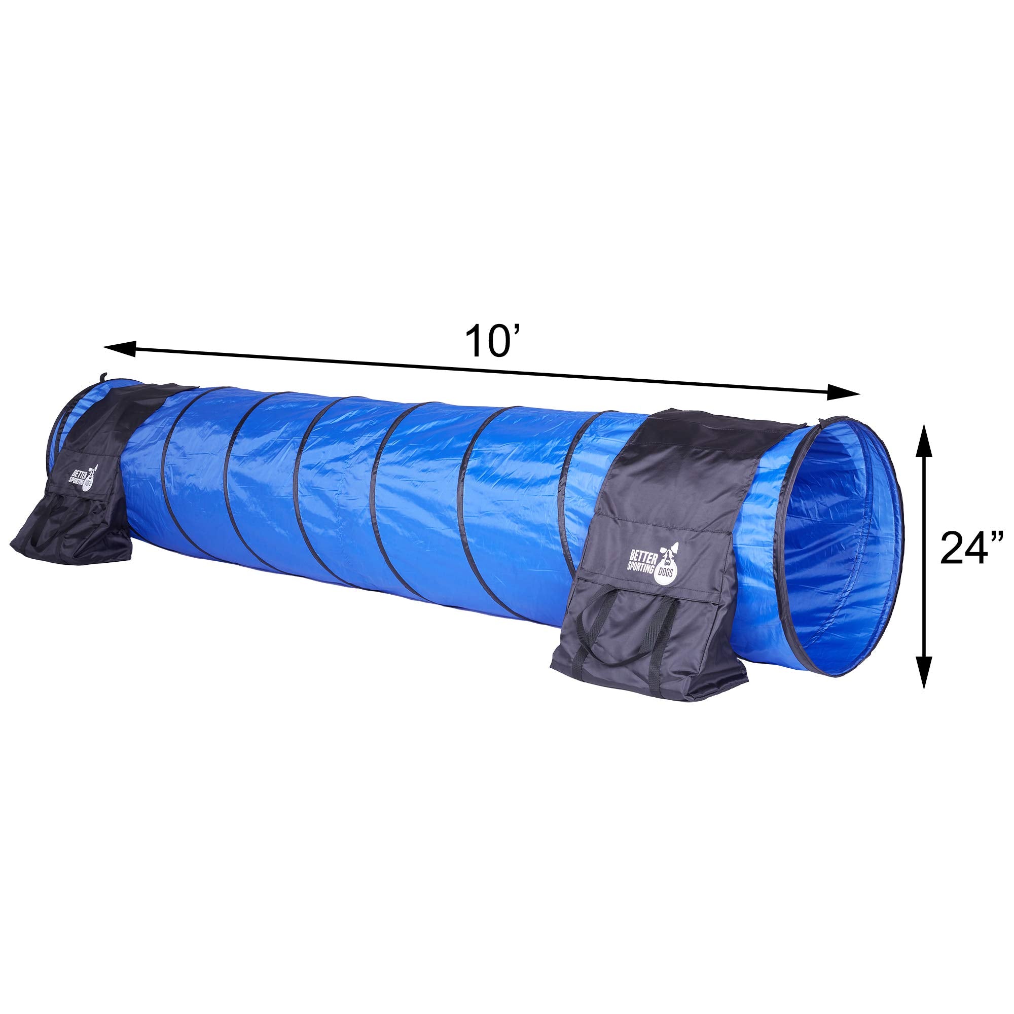 Better Sporting Dogs 10 Foot Dog Agility Tunnel With Sandbags | Dog Agility Equipment | Dog Agility Training