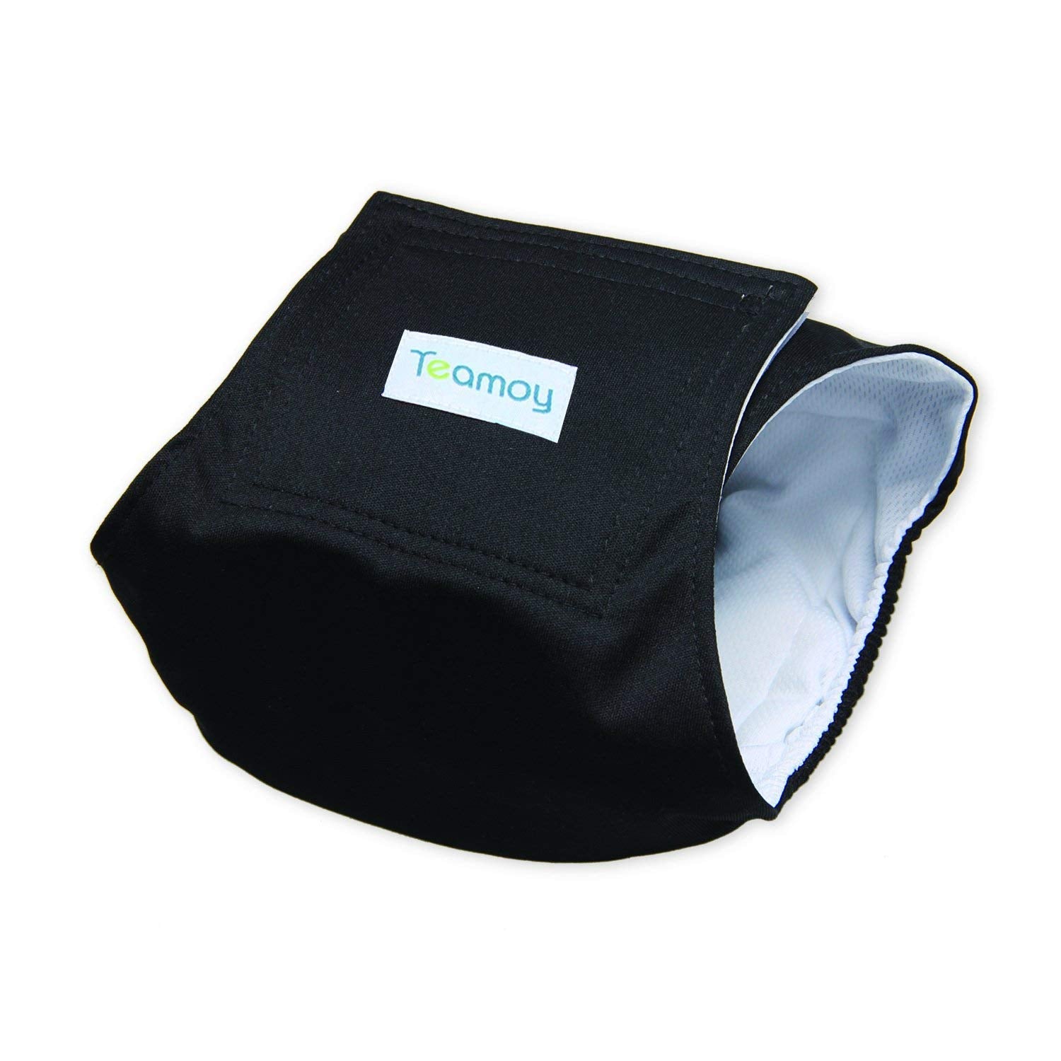 Teamoy 3 Pack Male Dog Diaper Wrap, Washable Puppy Belly Bands, Super-Absorbent and Comfortable(L1,16-20'' Waist, Black)