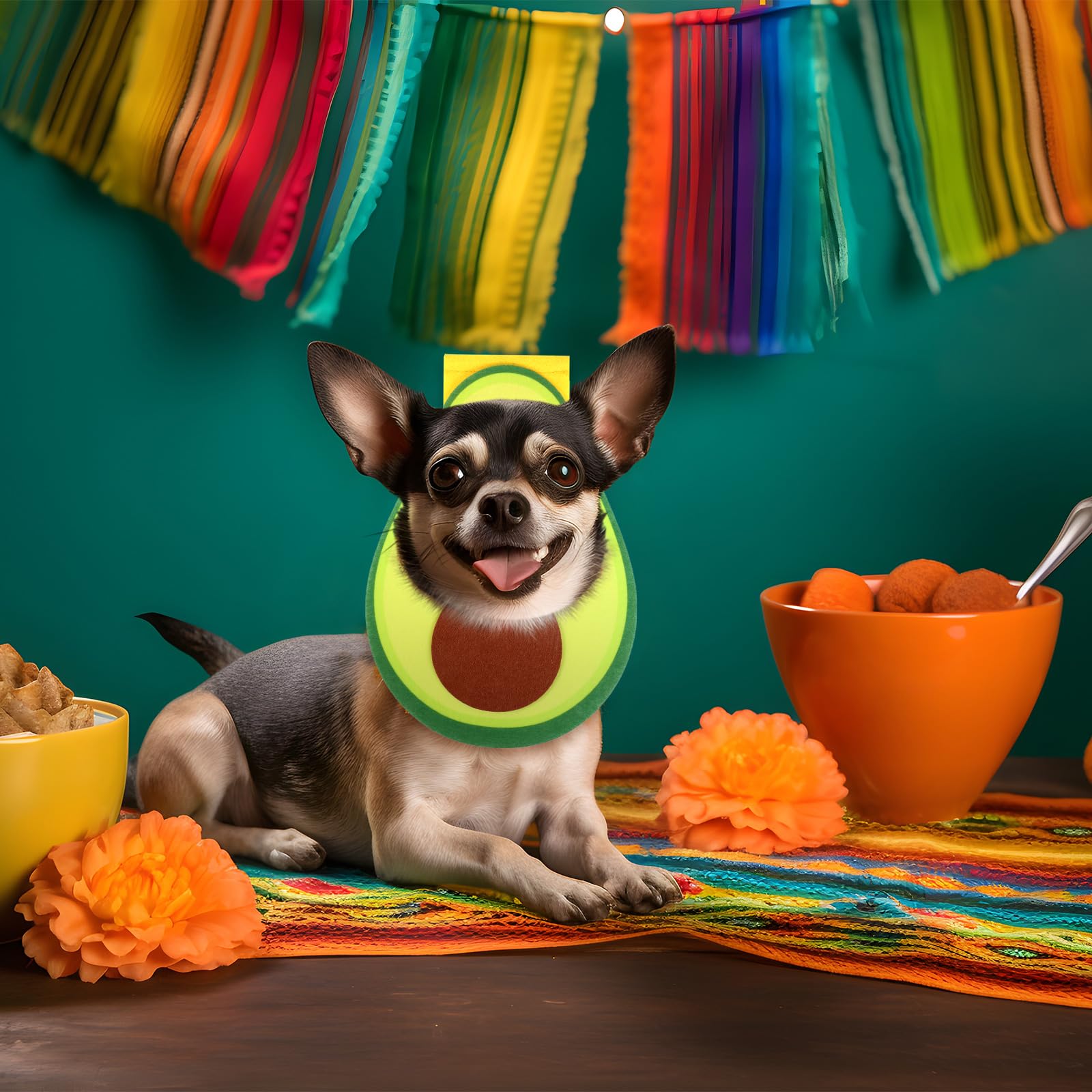 Huhumy 5 Pcs Halloween Cute Dog Adorable Costume Dog Photo Booth Props Adjustable Pet Fruit Shaped Hat Headgear Mane Outfit with