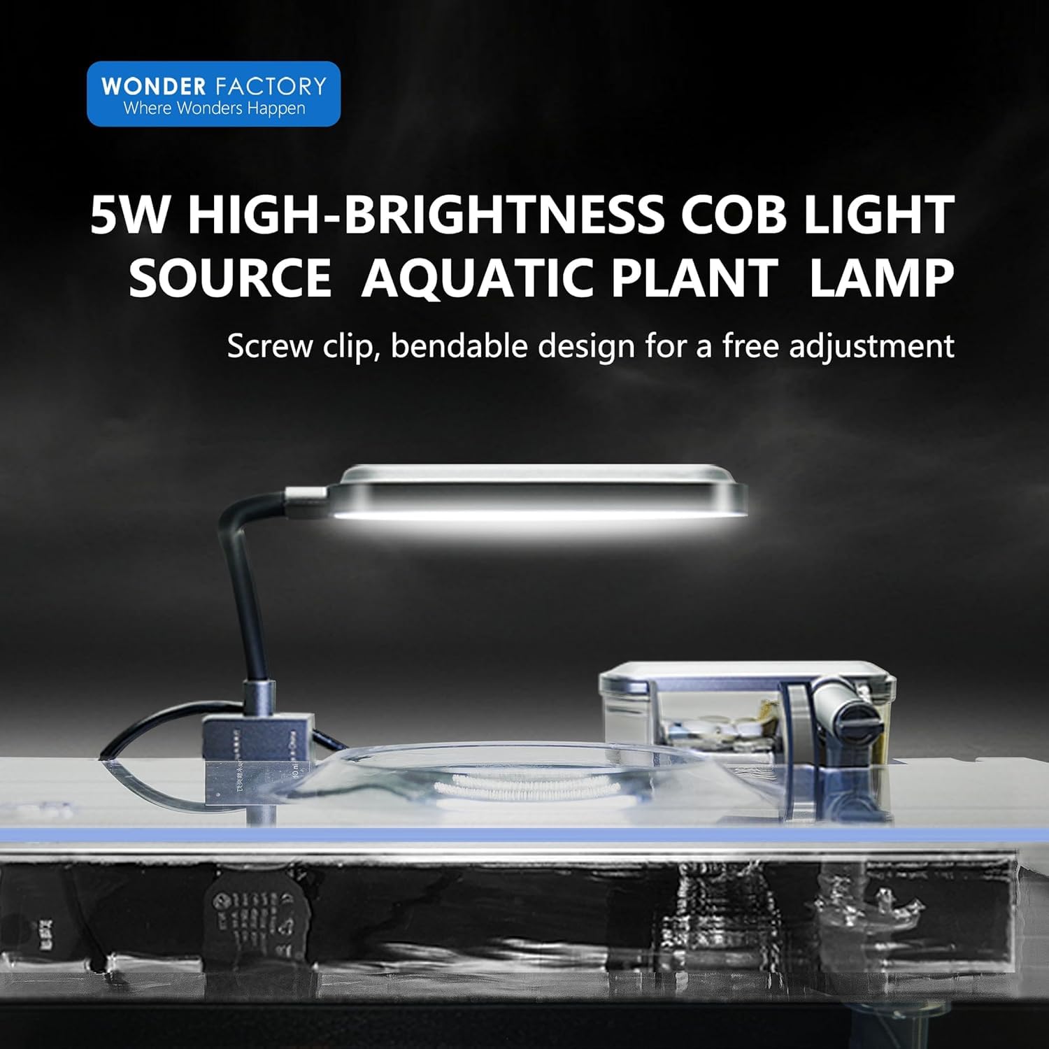 Aquarium Desktop Set 2.6 Gallon Small Fish Tank, Ultra Clear Glass Self Cleaning Filter Bright Light Heater Rocks Gravel Cleanin