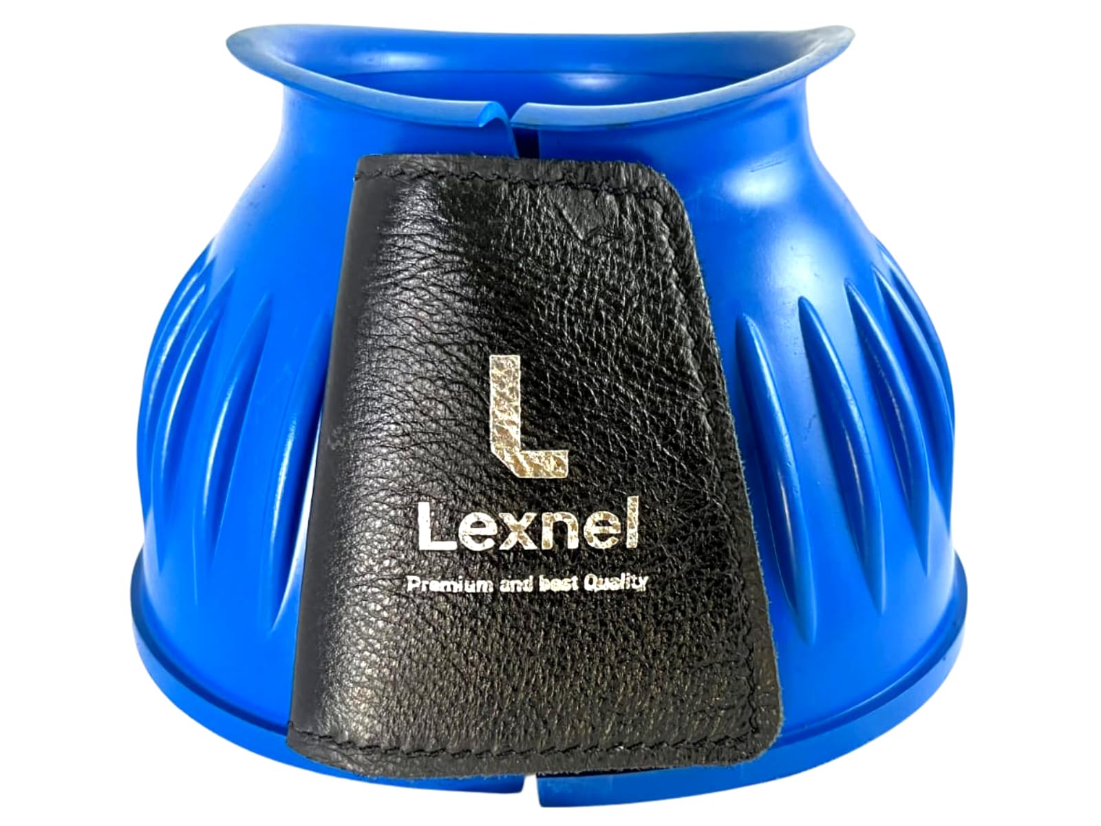 Lexnel Rubber Horse Bell Boots - Durable Overreach Protection & Secure Hook-And-Loop Closure (S-Blue)