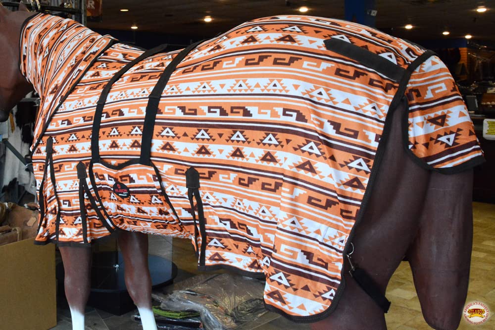 HILASON 78 Inches Horse Fly Sheet Ultra Violet Rays Protect Mesh Bug Mosquito Summer Spring Detachable Neck | Fly Sheet | Horse