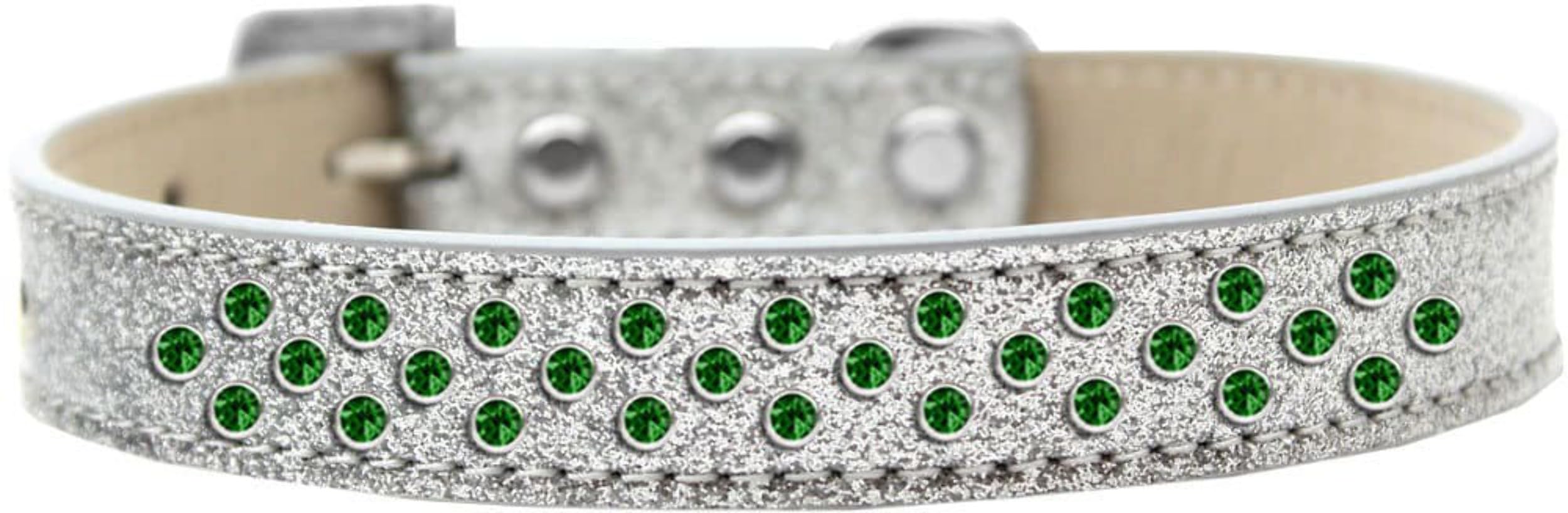 Dog, Puppy & Pet Ice Cream Collar, Emerald Green Crystal Rimsets Sprinkles Pink 12