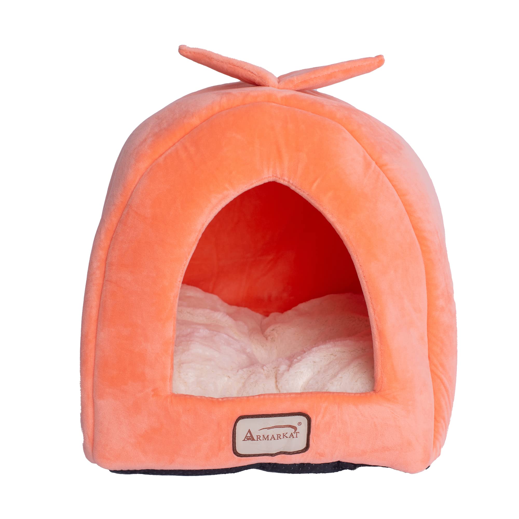 Armarkat Cat Bed C10HCS/MB, Orange and Ivory