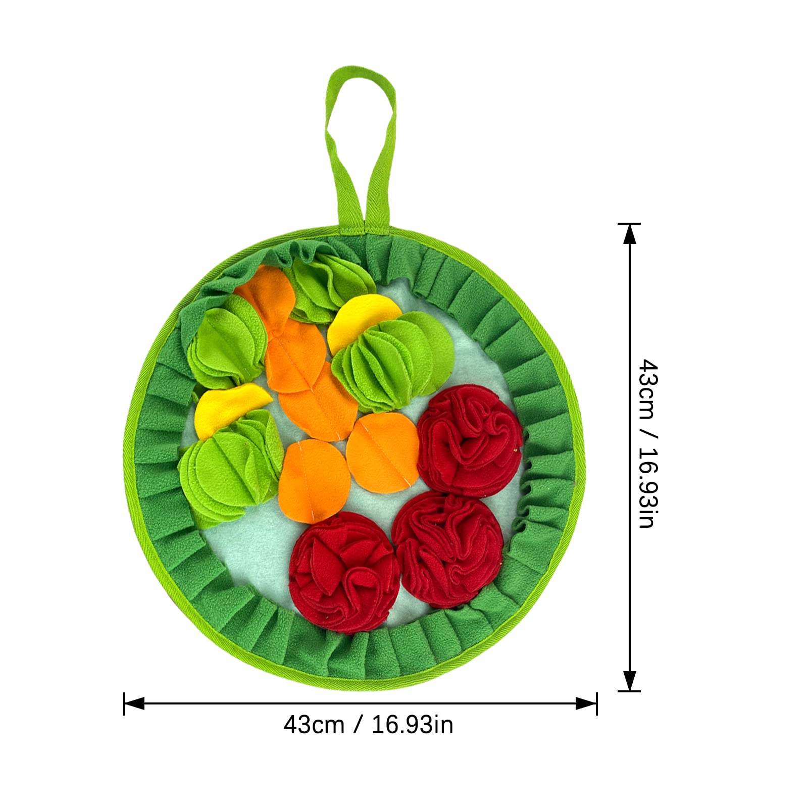 Wishlotus Slip-Free Pet Snuffle Mat With Hanging Rope, Snuffle Mat For Dogs To Consume Energy And Relieve Stress, Pet Snuffle Mat For Rabbits, Hamsters, And Dogs To Improve Digestion (Three Flowers)