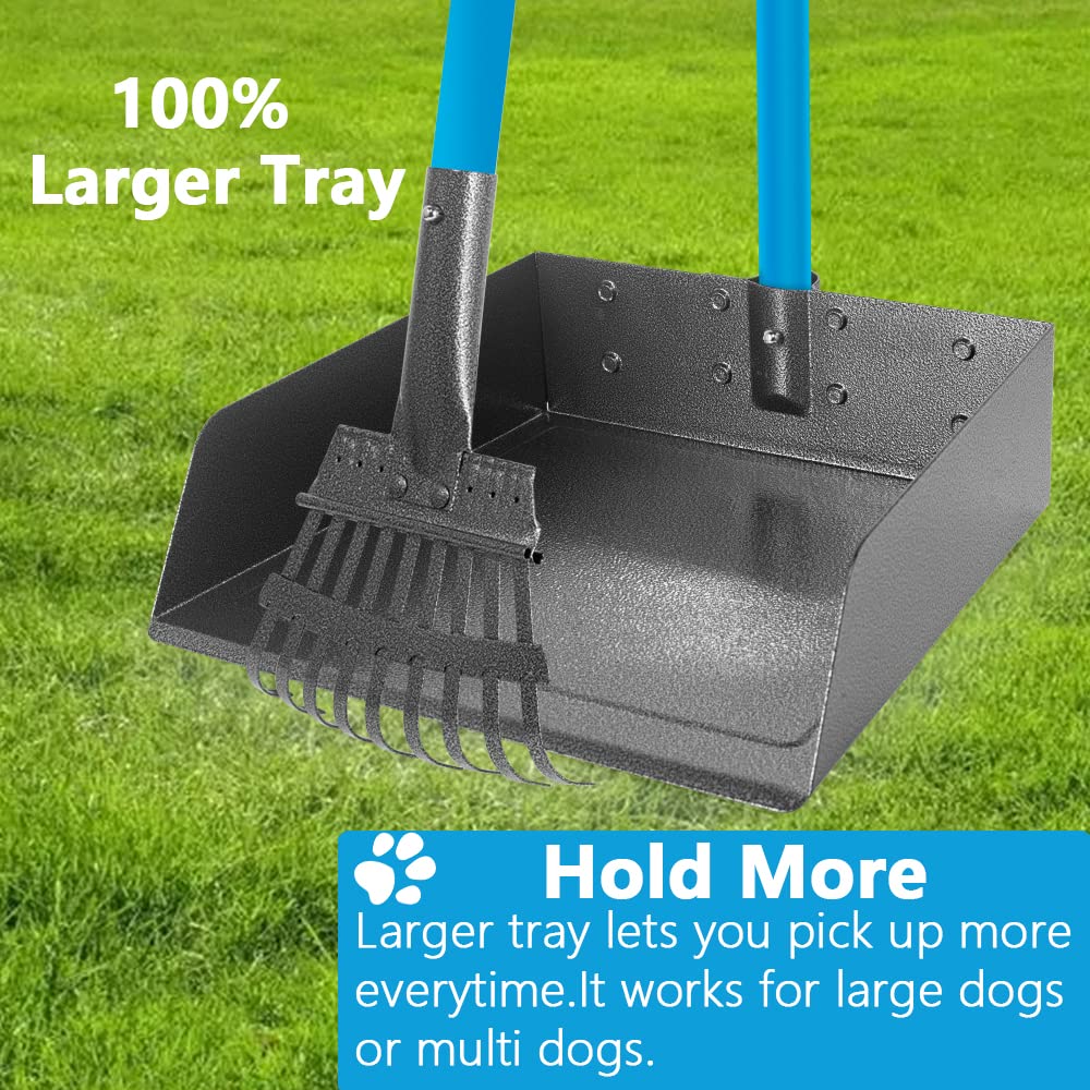 Dog Poop Trash Can For Outdoors With Extra Large Pooper Scooper & 50 Waste Bags - 20L/5 Gallon Large Dog Poop Trash Can Outside