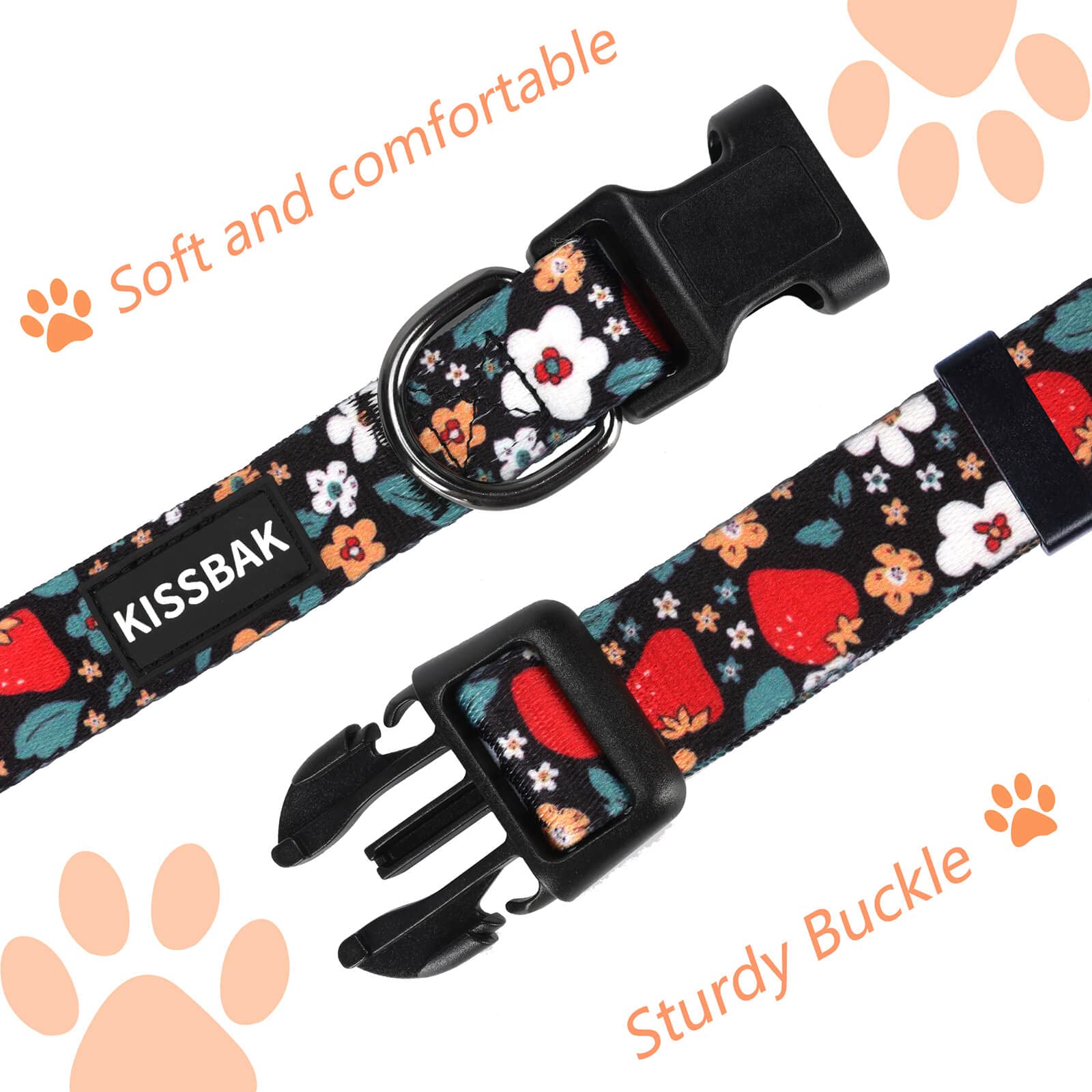 Kissbak Dog Collar For Small Dogs - Special Design Puppy Collar Cute Small Girl And Boy Dog Pet Collar Soft Adjustable Fancy Flo