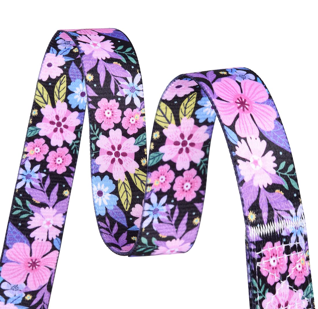 Hqyddmi Dog Collar And Leash Set For Large Dogs, With Floral Print, Soft Comfortable Adjustable Collar For Small Medium Large Dogs, Floral Pattern For Girl Boy Dogs(Floral Pink Set,L)