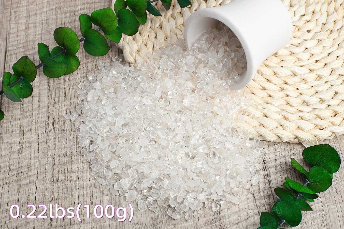 ZHIYUXI Clear Quartz Chips Bulk Fish Tank Gravel Vase Filler Stones Bulk Crushed Crystals Gemstone Polished Natural Quartz Stone