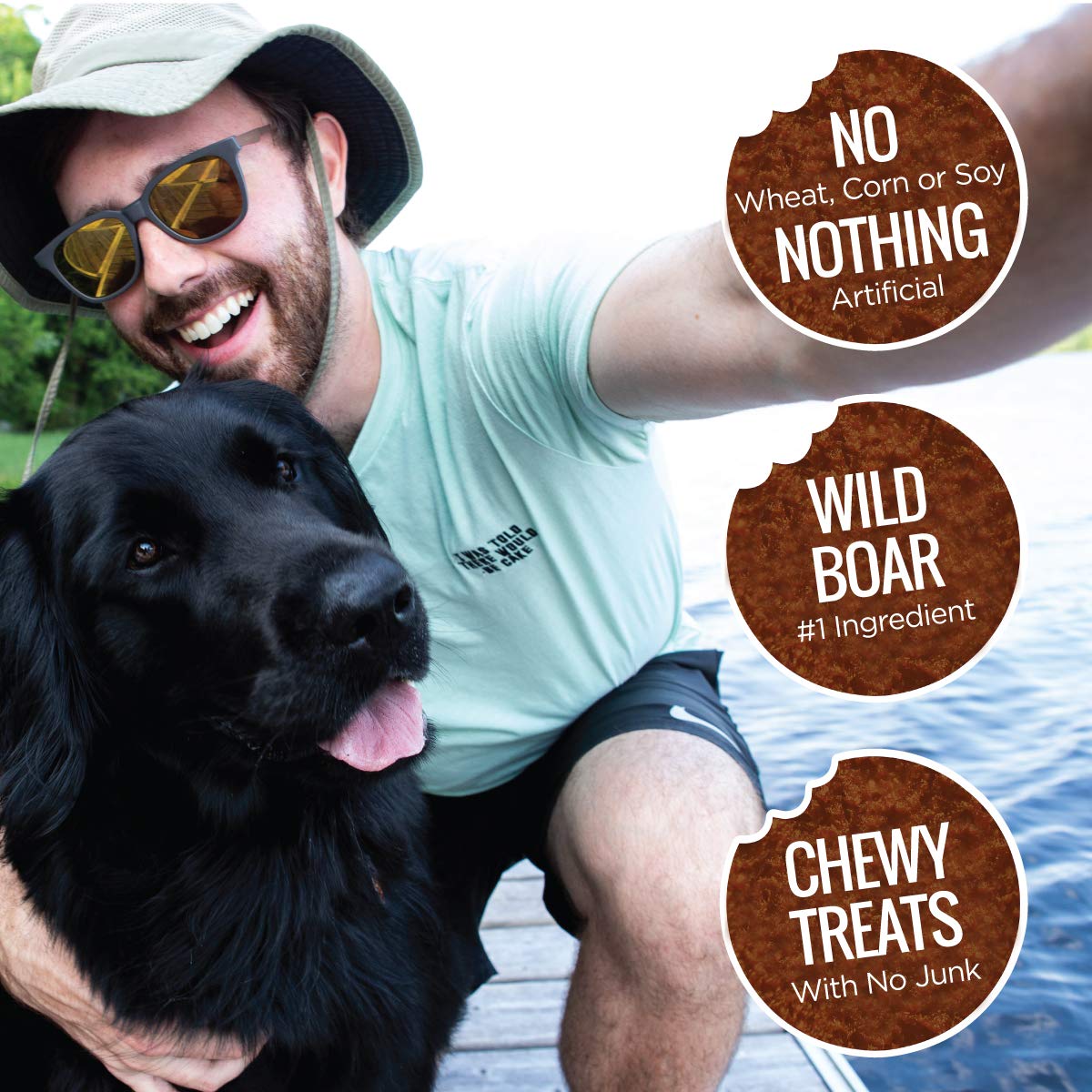 Smart Cookie All Natural Dog Treats - Wild Boar & Sweet Potato - Training Treats for Dogs with Allergies, Sensitive Stomachs - S
