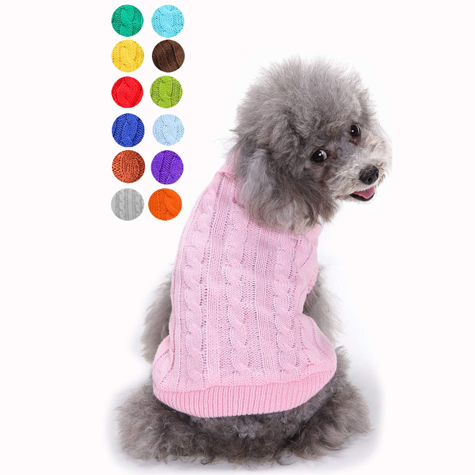Dog Sweater for Small, Medium, Large Dogs  Warm Winter Classic Turtleneck Pet Clothes Coat for Puppies, Cats  Cute Christmas O