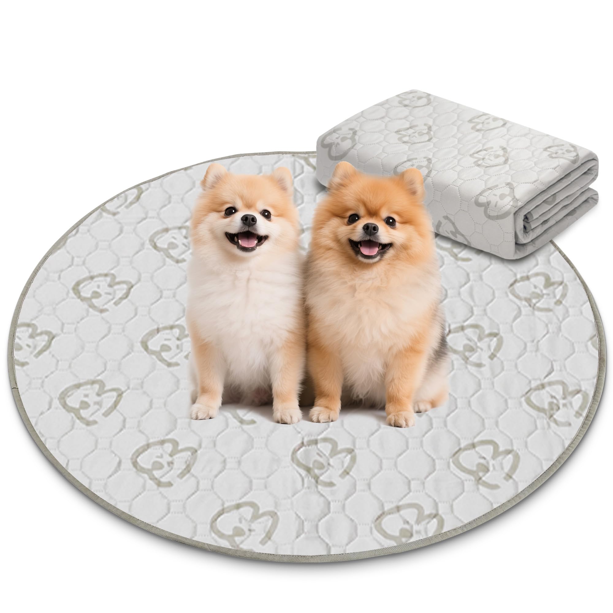 Fxw Washable Pee Pads For Dogs, Puppy Pads With Super Absorbent, Specifically Designed For Whelping Box, Round, 32'' X 32'', 2 P