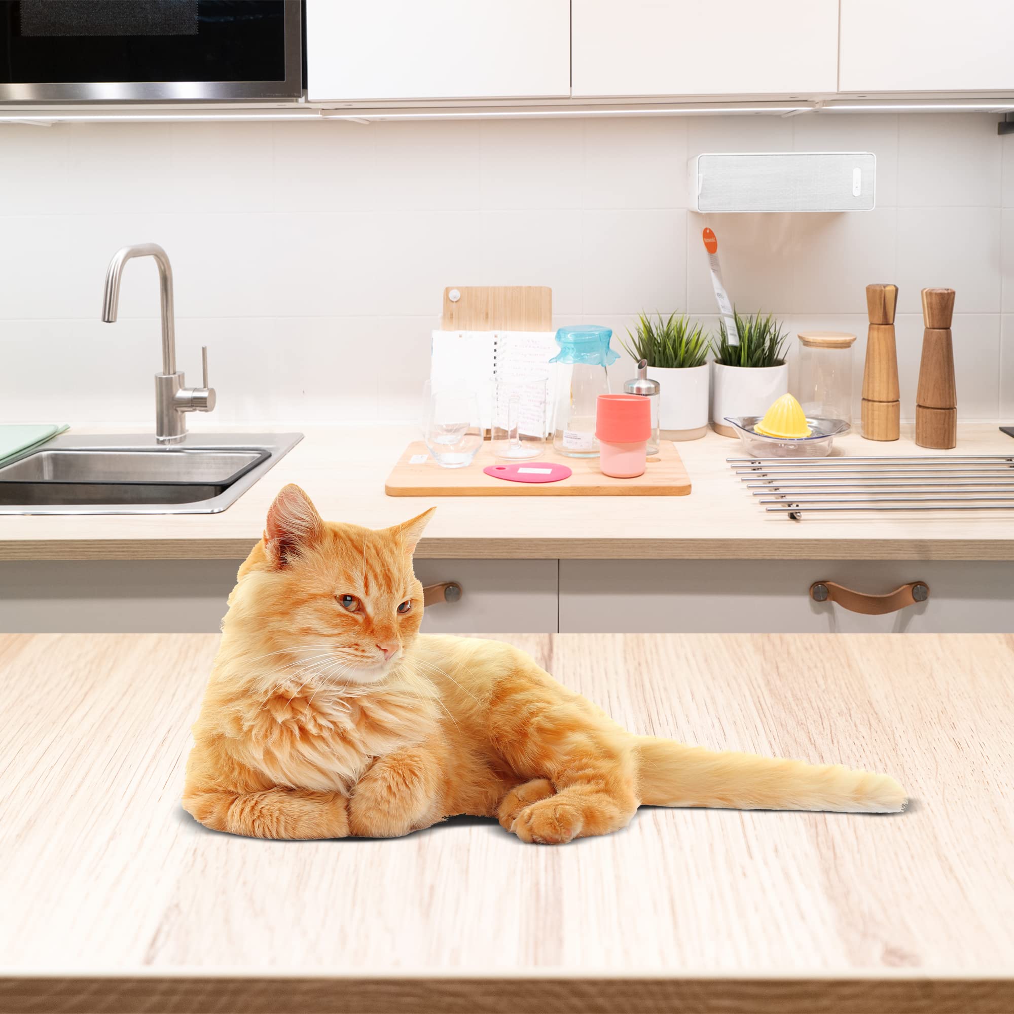 Resilia Counter Top Protector Pet Deterrent Tiles - Pet-Free Training Mat, For Cats, Dogs, Rabbits, Indoor And Outdoor Use, Beig