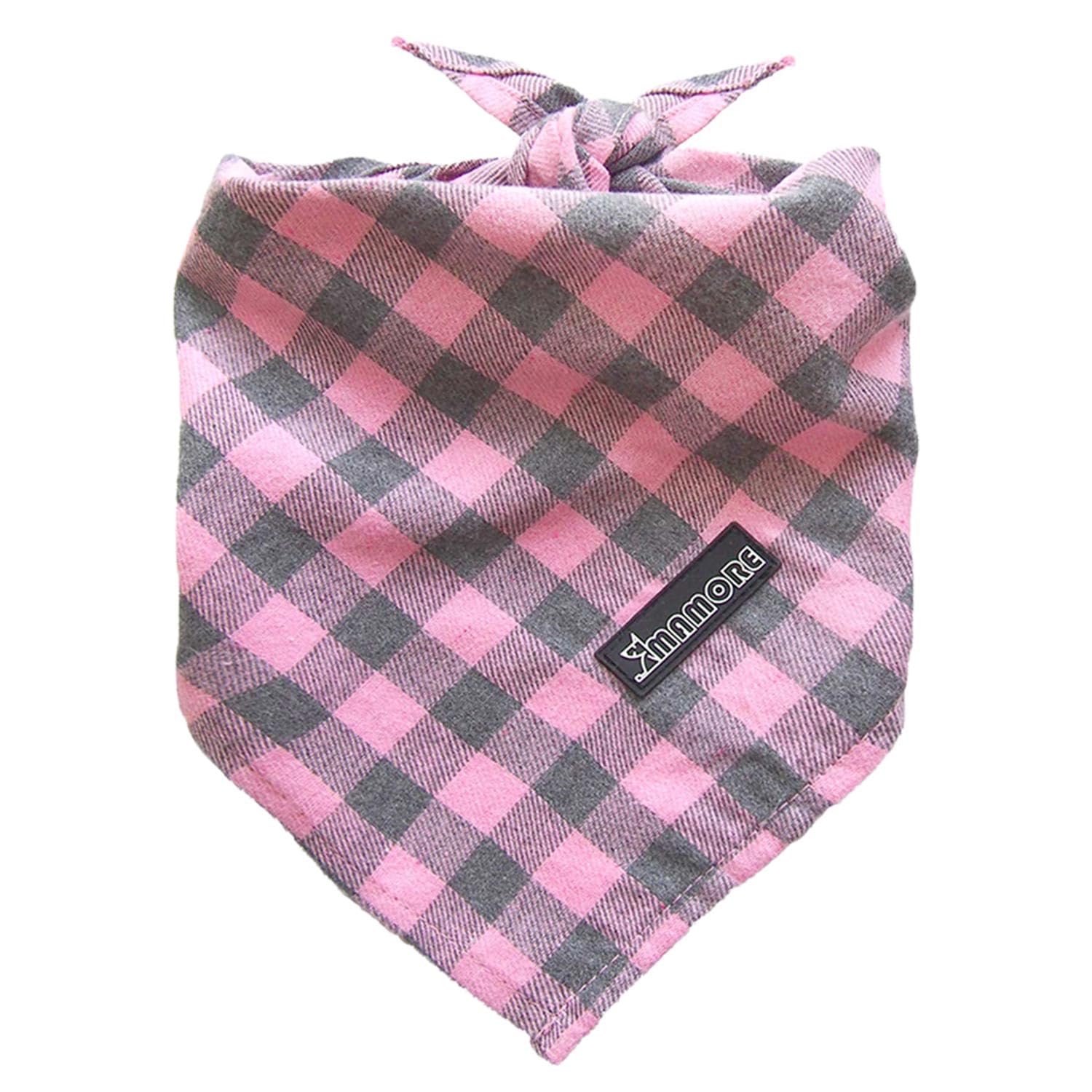 Adjustable Plaid Dog Bandanas,1Pc Soft Washable Cotton Triangle Bib Kerchief Scarfs For Small Medium Large Dogs And Cats(Square 