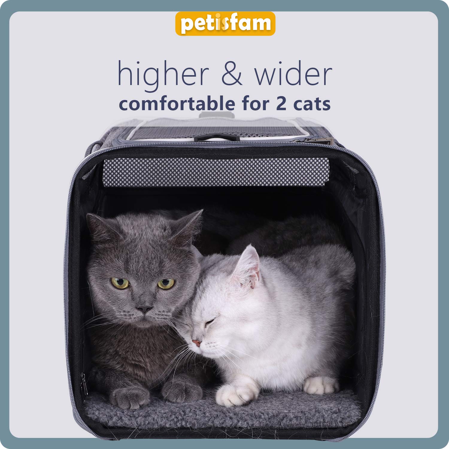 Petisfam Large Cat Carrier With Privacy Flaps For Nervous And Sensitive Cats
