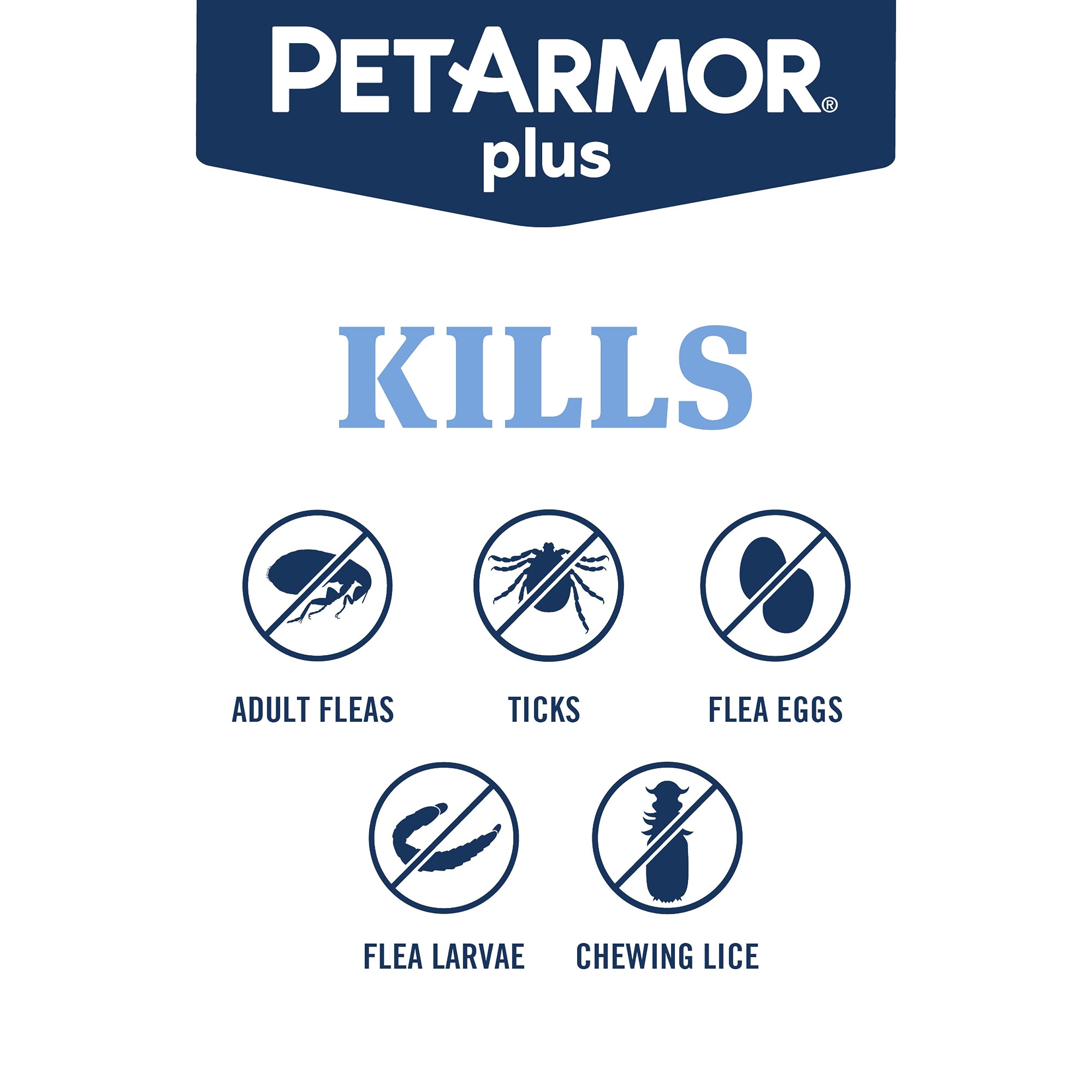 PetArmor Plus Flea and Tick Prevention for Cats, 3 Count, Waterproof, Fast Acting, For Cats Over 1.5 lbs, Model 05309