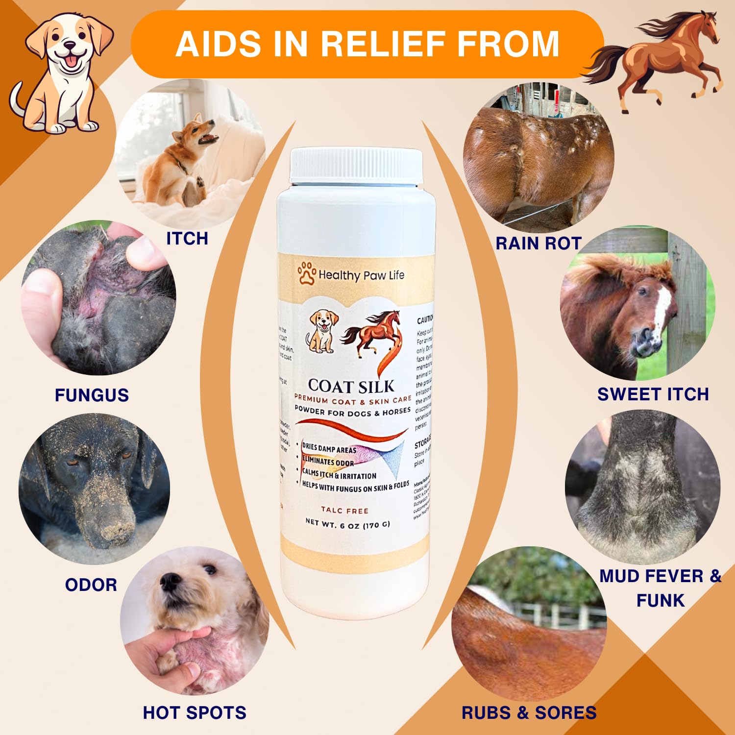 COAT SHIELD - Canine Dry Powder and Gentle Skin Cleanser for Allergies and Irritation for Dogs | Alleviate Odors and Itchiness |