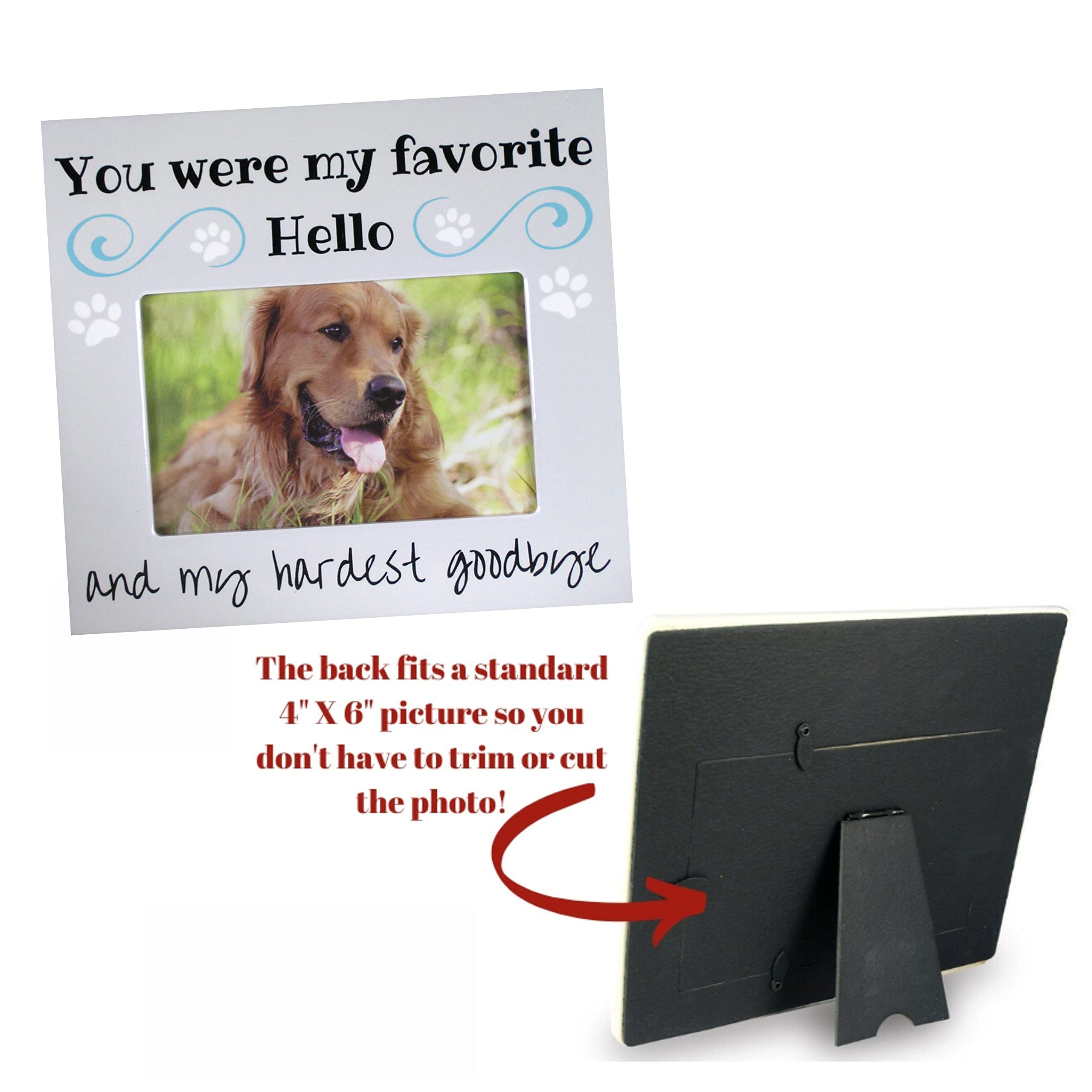 Banberry Designs Pet Remembrance Gift - Pet Memorial Picture Frame - Bereavement Photo Frame For Dog Or Cat - You Were My Favori
