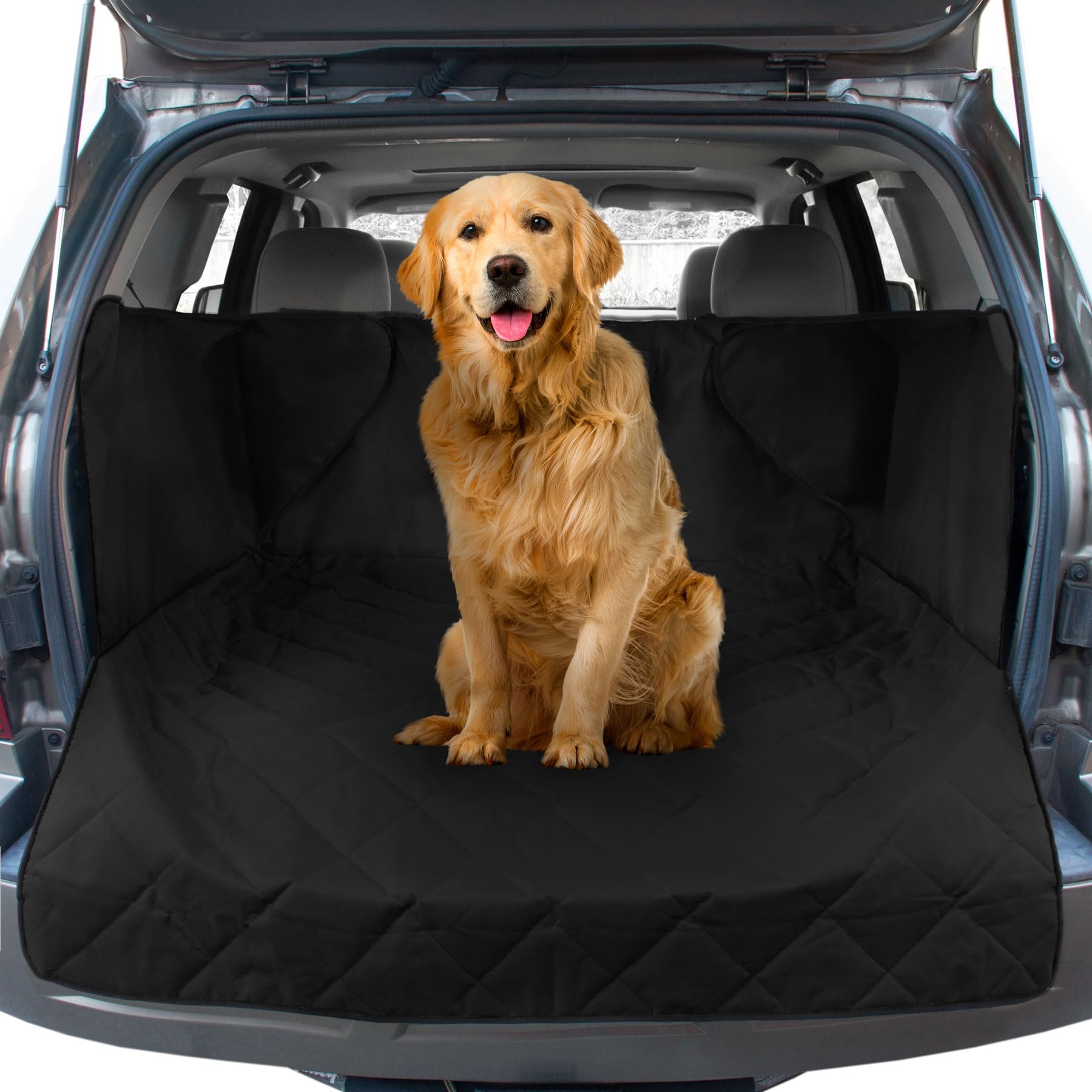 Frontpet Cargo Cover For Dogs, Water Resistant Pet Cargo Liner Dog Seat Cover Mat For Suvs Sedans Vans With Bumper Flap Protecto